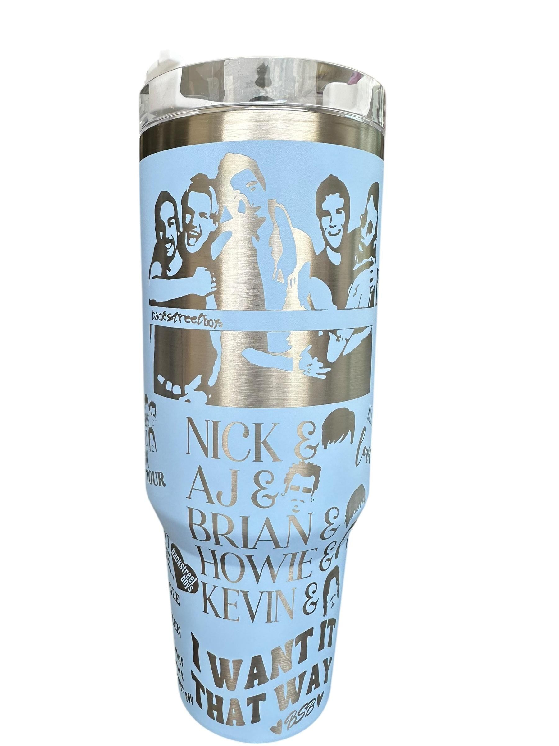 I Want it That Way Music Tumbler  - engraved Pop Music tumbler BSB - 40oz tumbler with handle