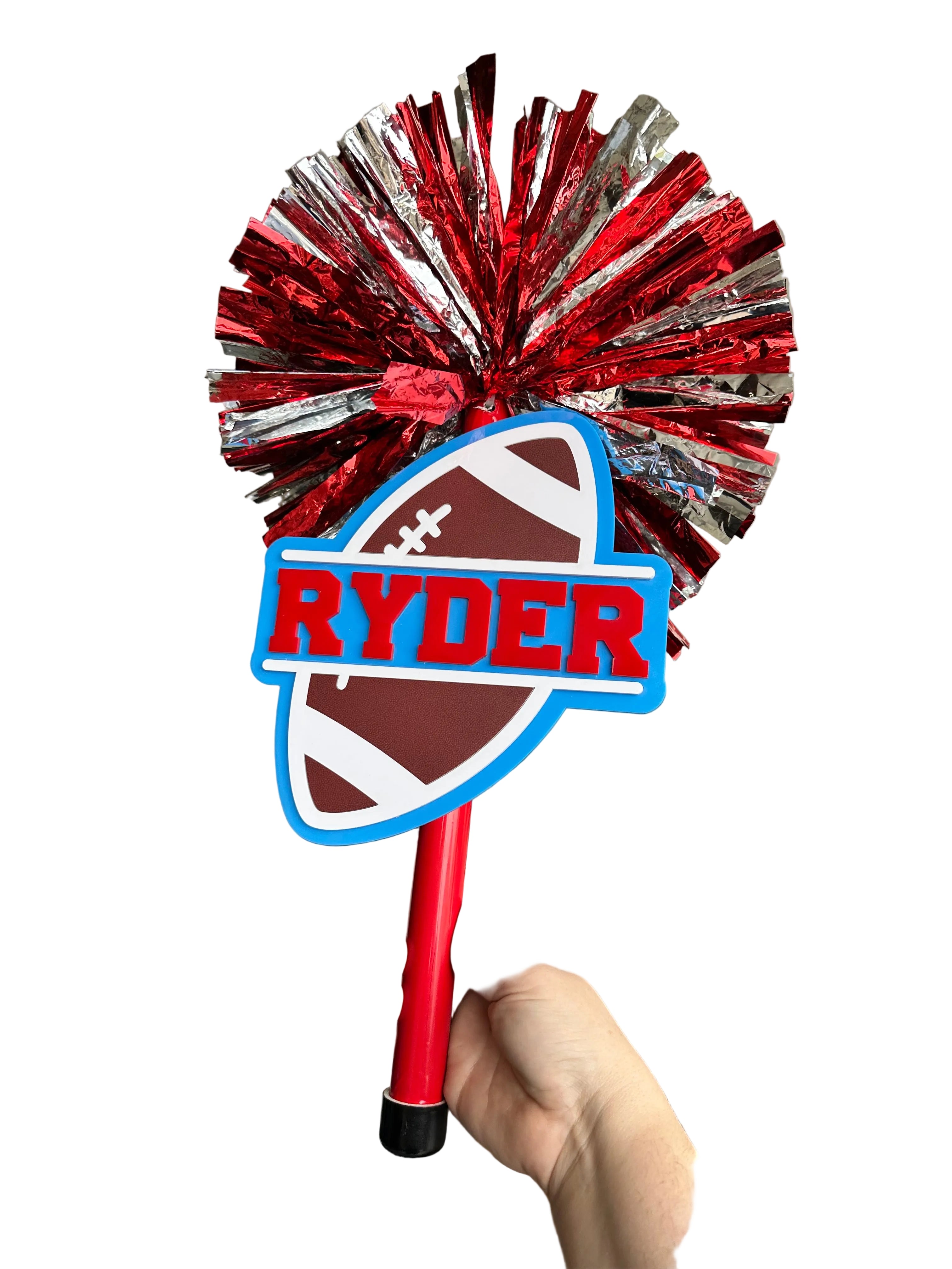 🏈 Football Pom Pom Noise Maker – Personalized Game Day Cheerstick | Spirit Shaker
