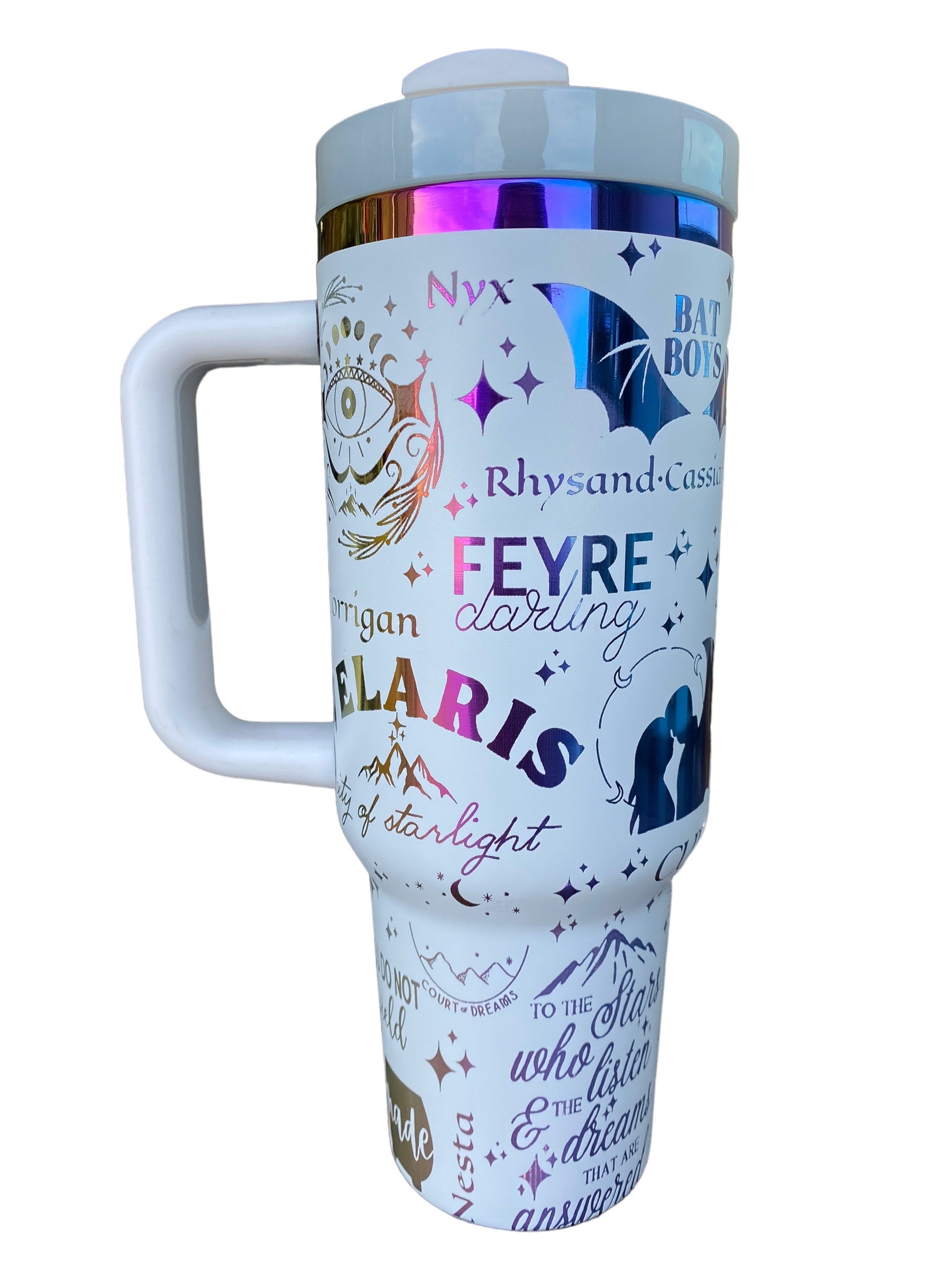 Feyre Darling Tumbler - Chromatic engraved tumbler - 40oz tumbler with handle - Book Series tumbler