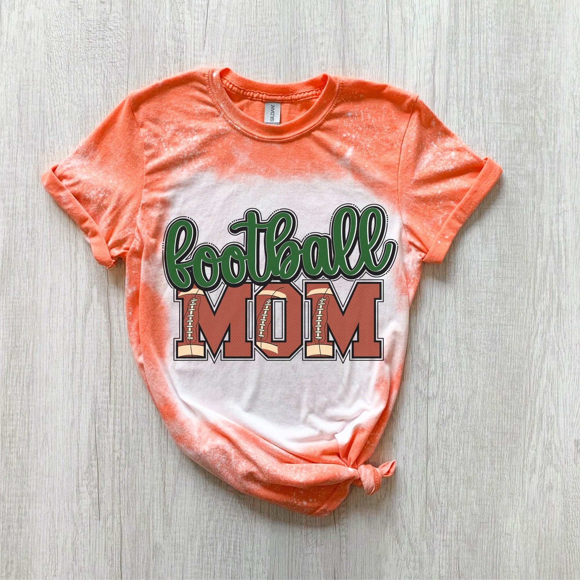 Football Mom Shirt - Football Shirt- Bleached Sports Shirt - Leopard Football Shirt - Football Shirt - Bleached Tee