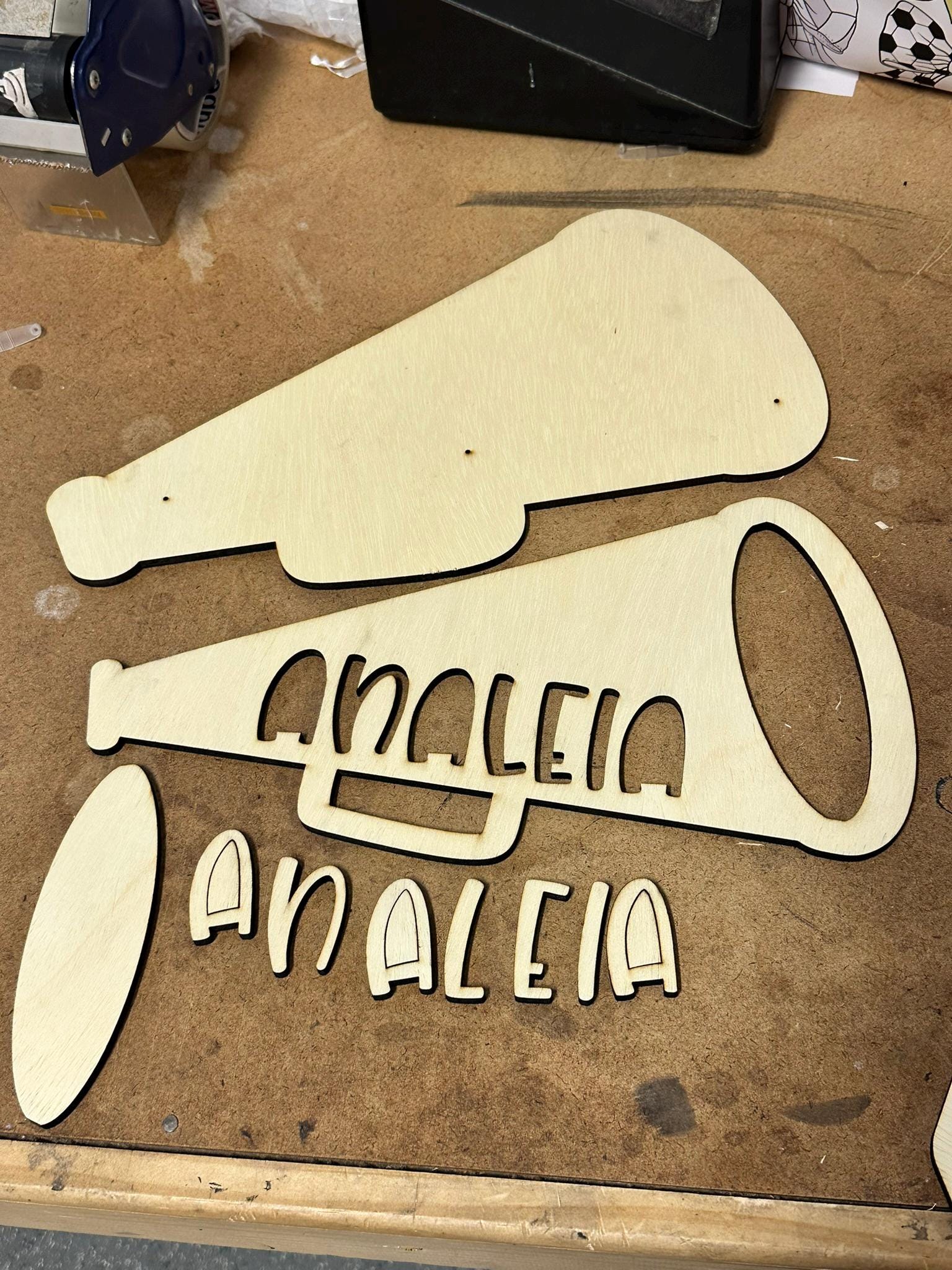 Megaphone Wooden Name Cut out and Backer for DIY  Decor Personalized Wooden Name Sign |  Laser Cut Wood Names  Kids Room Wall Art