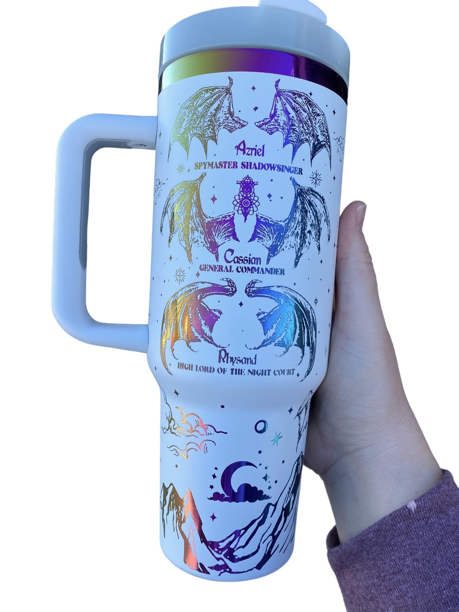 Bat Boys Tumbler - Wing Span Tumbler - engraved ACOTAR tumbler - High Lord Of the Night Court - Velaris Tumbler -Rhysand Azriel Cassian cup
