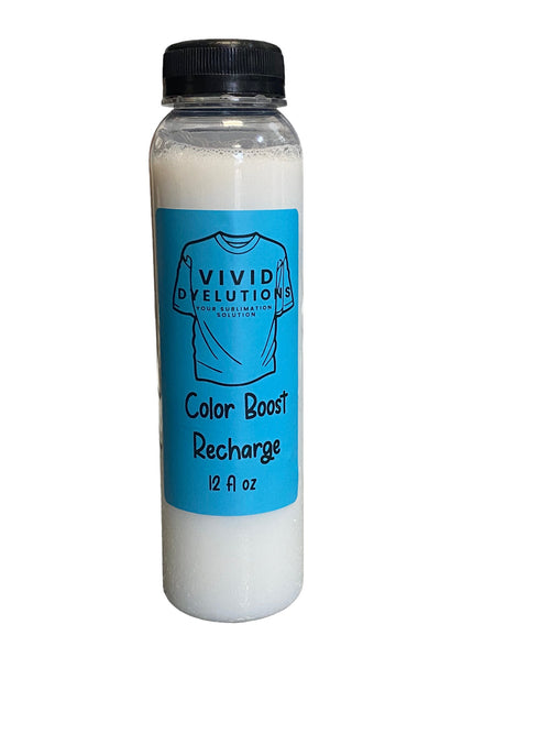 12oz Color Boost Recharge Size - Vivid Dyelutions - Your Sublimation Solution - Polyester spray - Polyacrylic Spray For t-Shirts - Refill