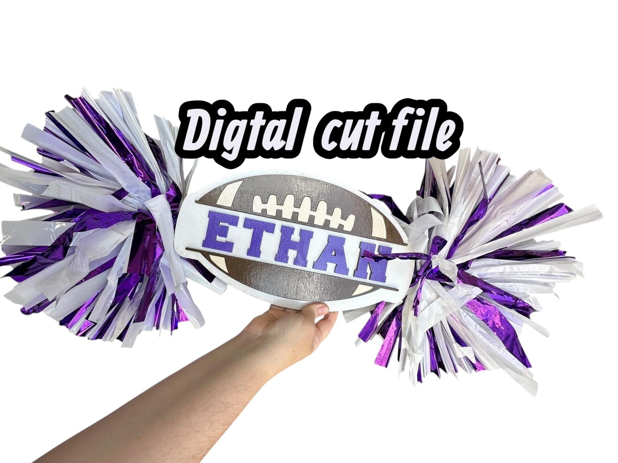 Football Cheerstick SVG - Image Used to Cut Wooden Cut out for Football Cheer Stick