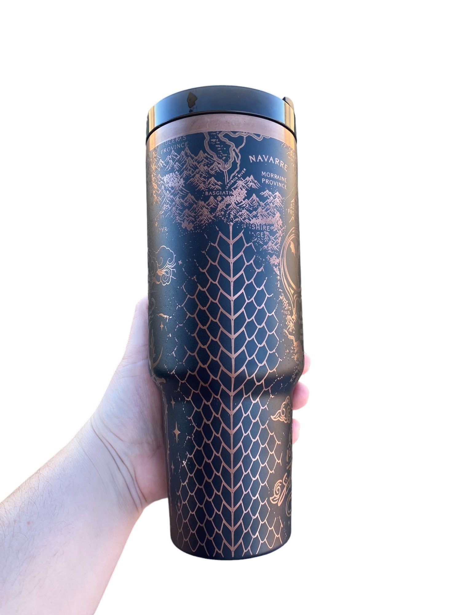 Dragon Book Engraved Tumbler - In My Dragon Era - Booktok Engraved Cup - Custom Engraved Cup  - 40oz tumbler with handle -Book Theme Tumbler