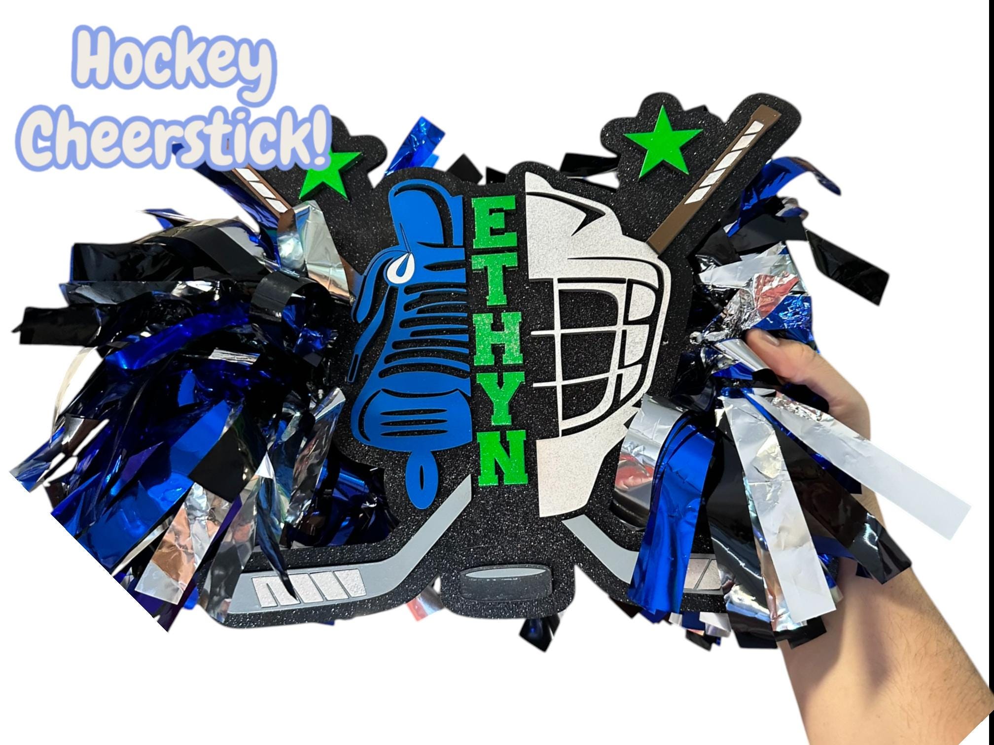 Hockey Cheerstick SVG - Image Used to Cut Wooden Cut out for Hockey Cheer Stick