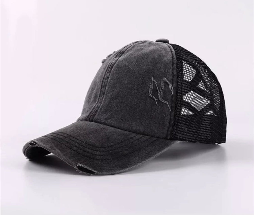 I'm Just a Ray of Pitch Black Hat - Ray of Sunshine  - Funny Hat - Distressed  Cap - High Ponytail Hat  - Sarcastic Chick Gift - Butterfly