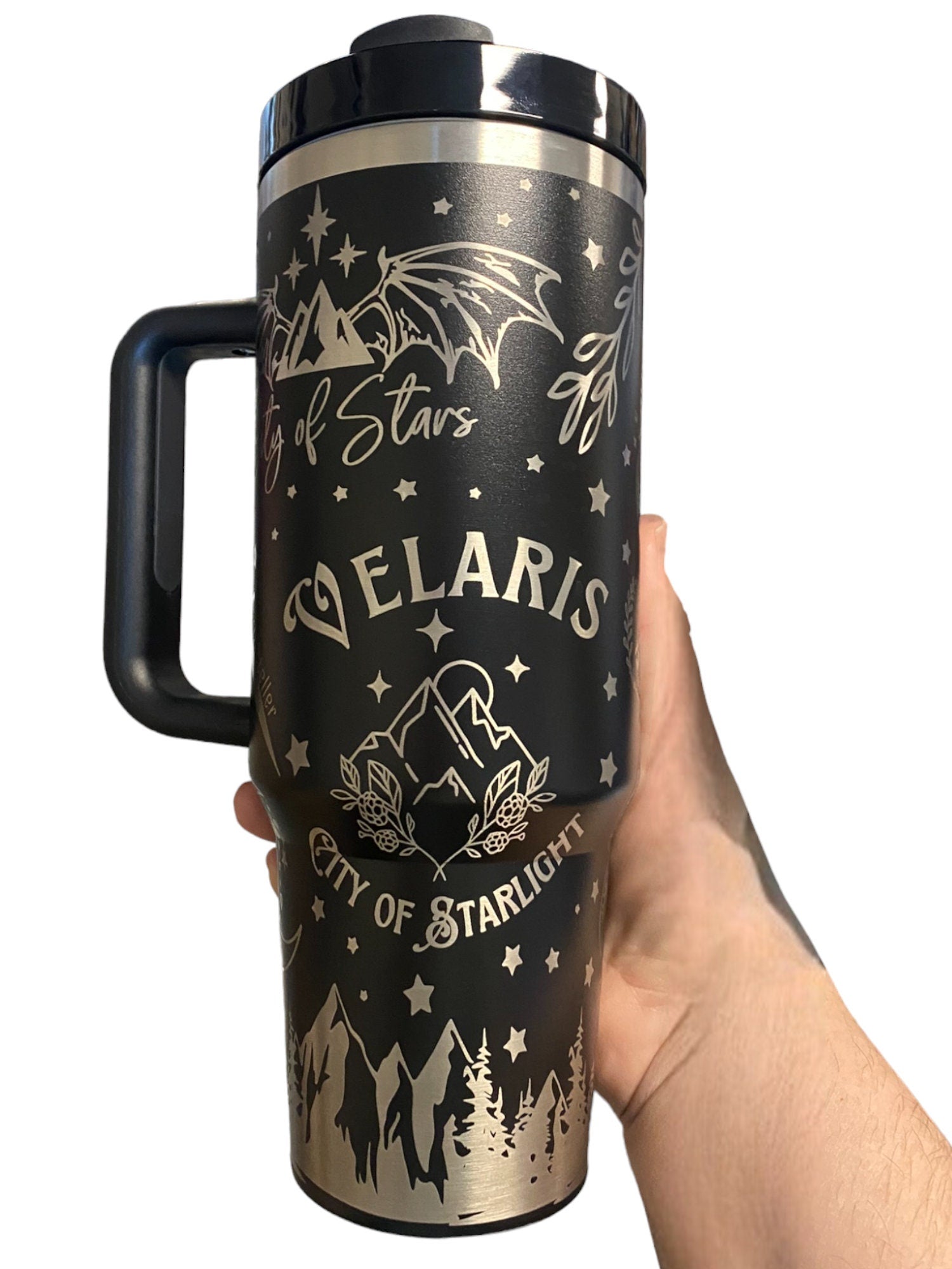 MAAShup Tumbler - TOG Tumbler - CC Tumbler - engraved ACOTAR tumbler - 40oz tumbler with handle - Velaris Tumbler - To the Stars who Listen