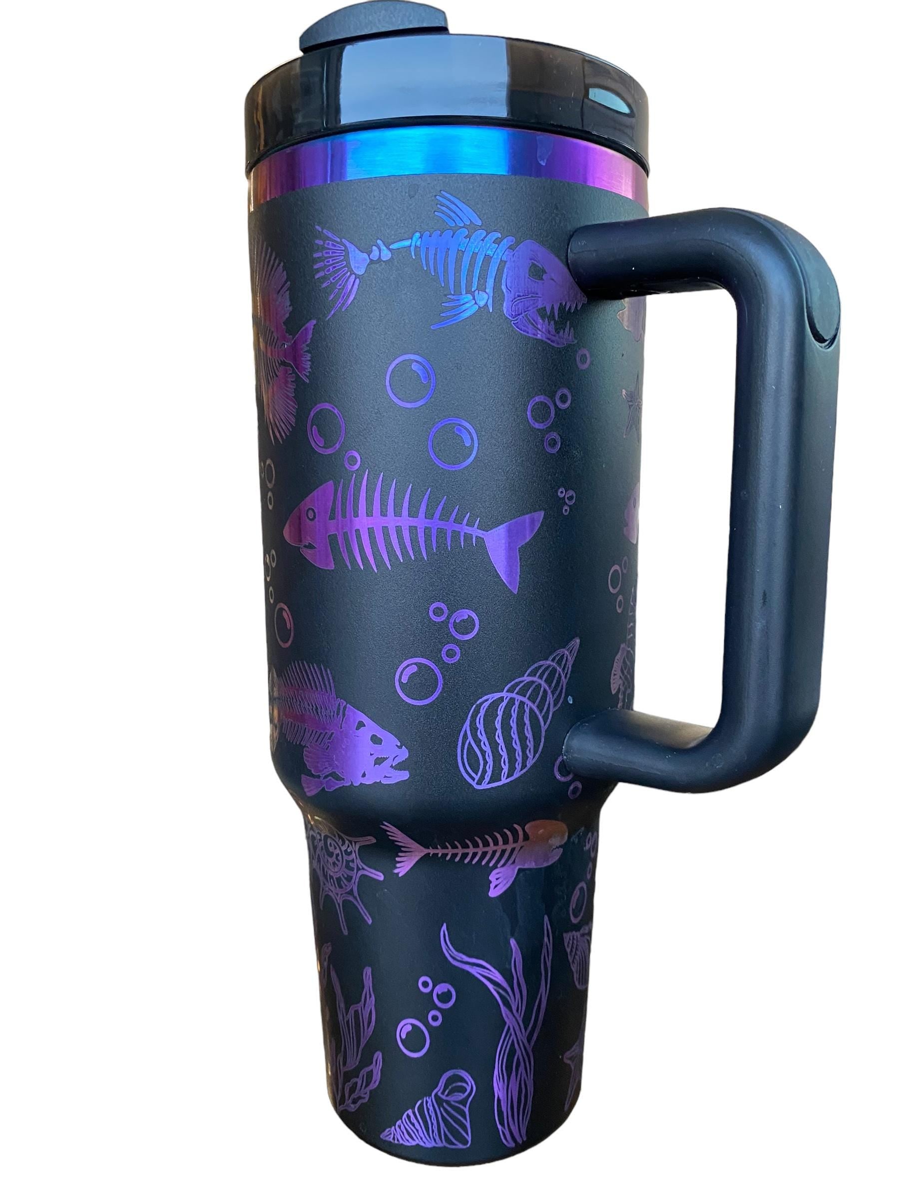 Undead Mermaid Tumbler - Mermaid Skeleton Engraved Tumbler - 40oz Engraved Tumbler - Halloween Cup - Skeli Tumbler