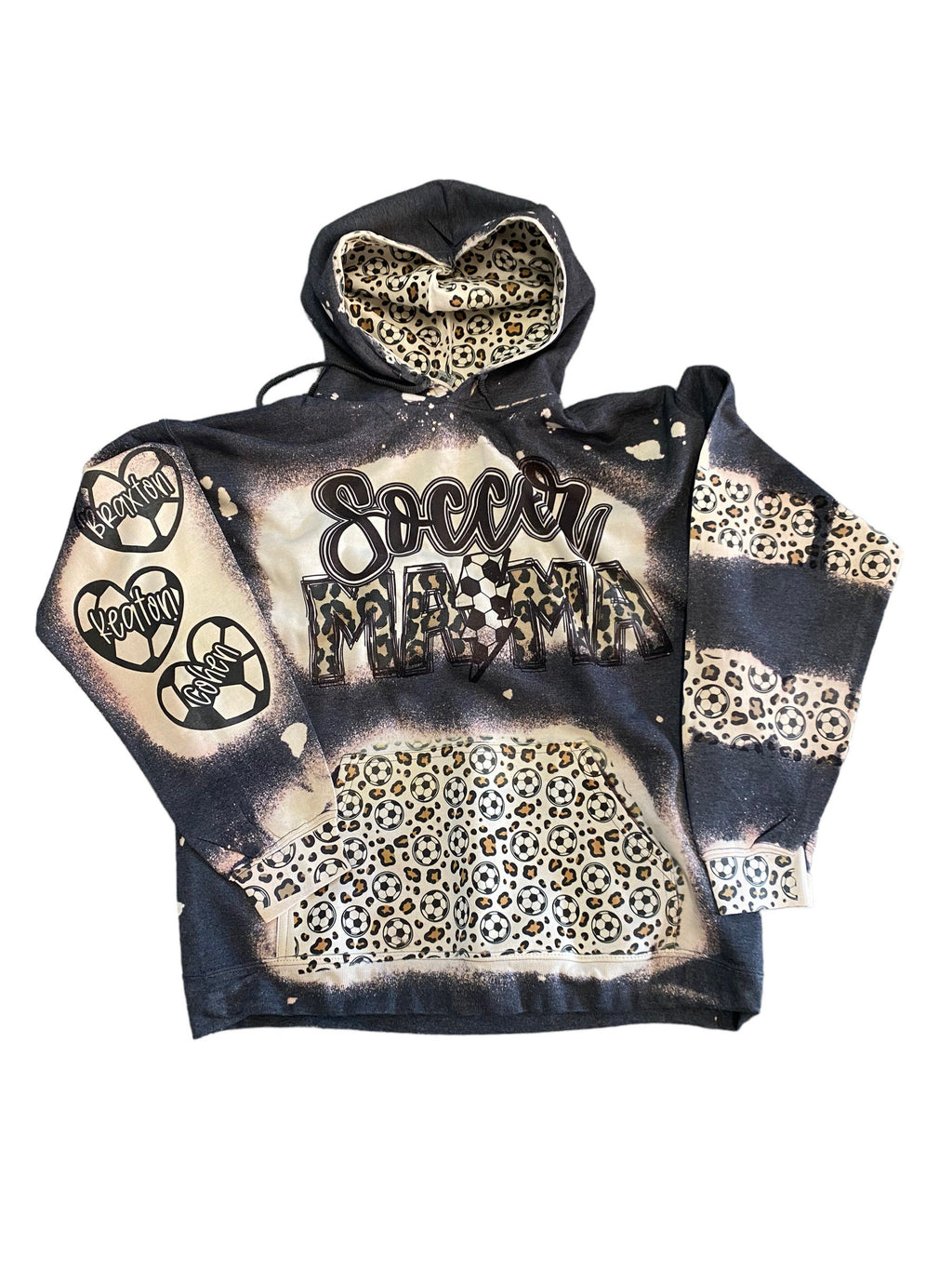 Custom Sport Hoodie - Any Sport - Will Work Together for Design - Mom - Aunt - Grandma - Custom Bleached Sport Hoodie