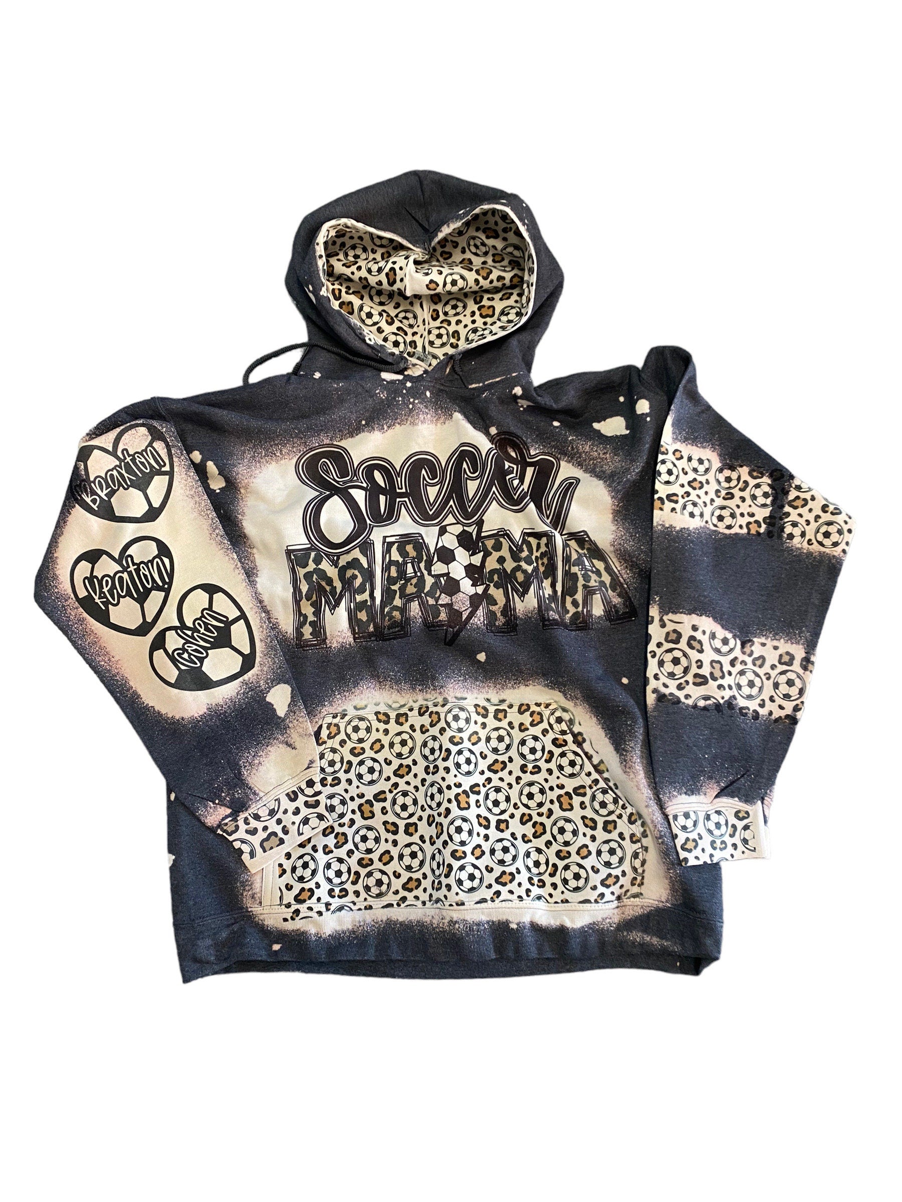 Custom Sport Hoodie - Any Sport - Will Work Together for Design - Mom - Aunt - Grandma - Custom Bleached Sport Hoodie