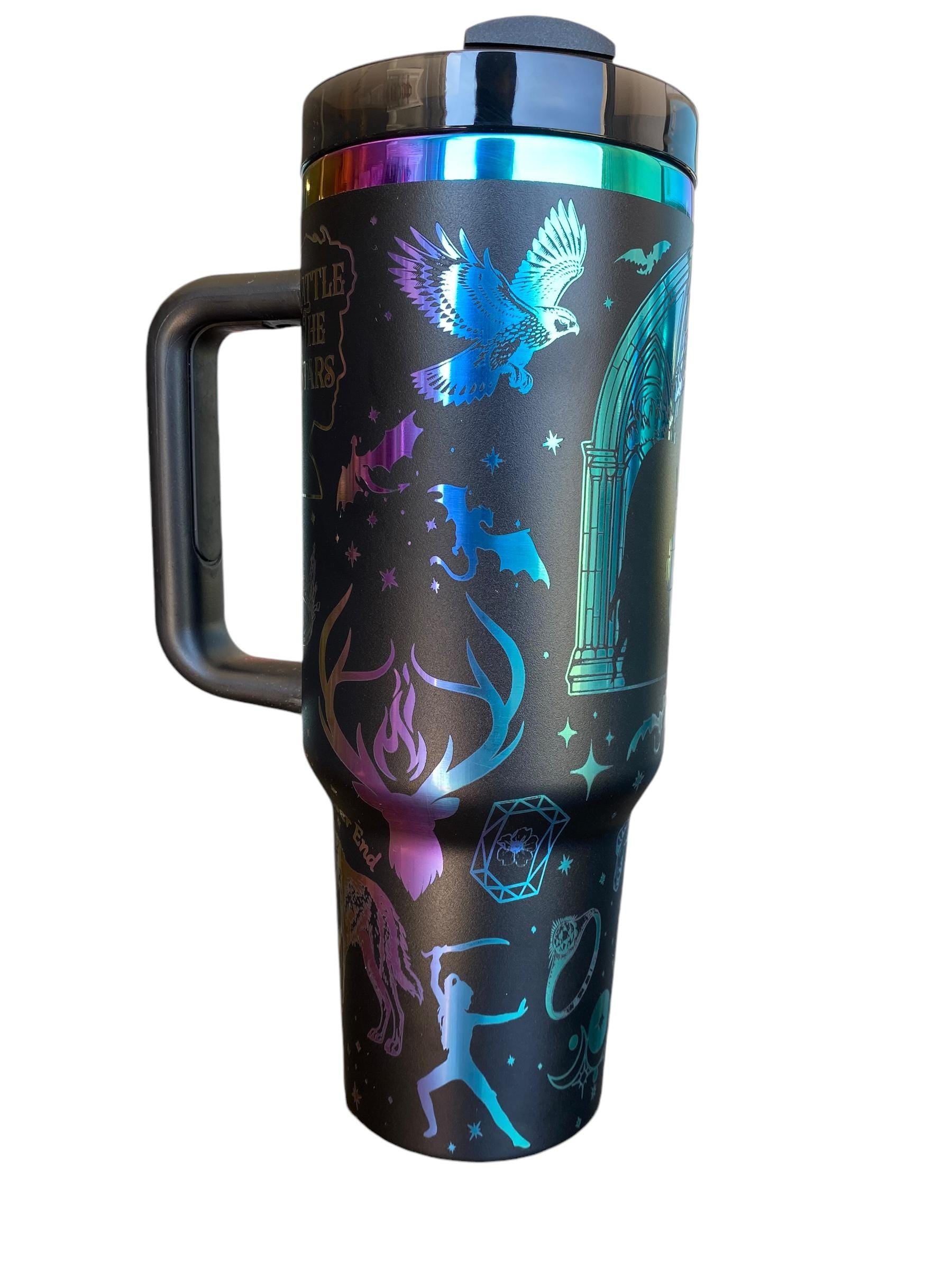 Rattle the Stars - To Whatever End - TOG Tumbler - Fantasy Book Tumbler - engraved bookish tumbler 40oz tumbler with handle You Do Not Yield