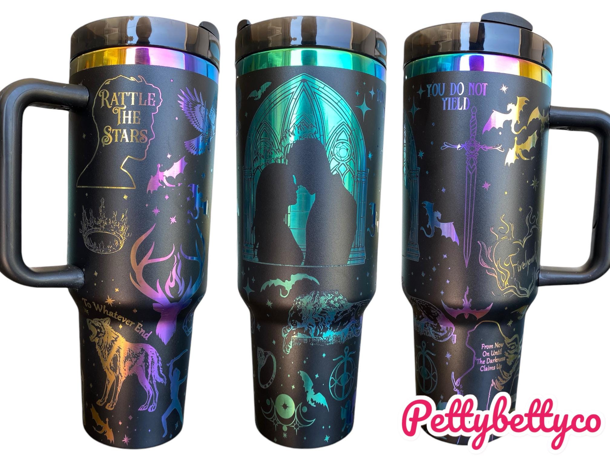 Rattle the Stars - To Whatever End - TOG Tumbler - Fantasy Book Tumbler - engraved bookish tumbler 40oz tumbler with handle You Do Not Yield