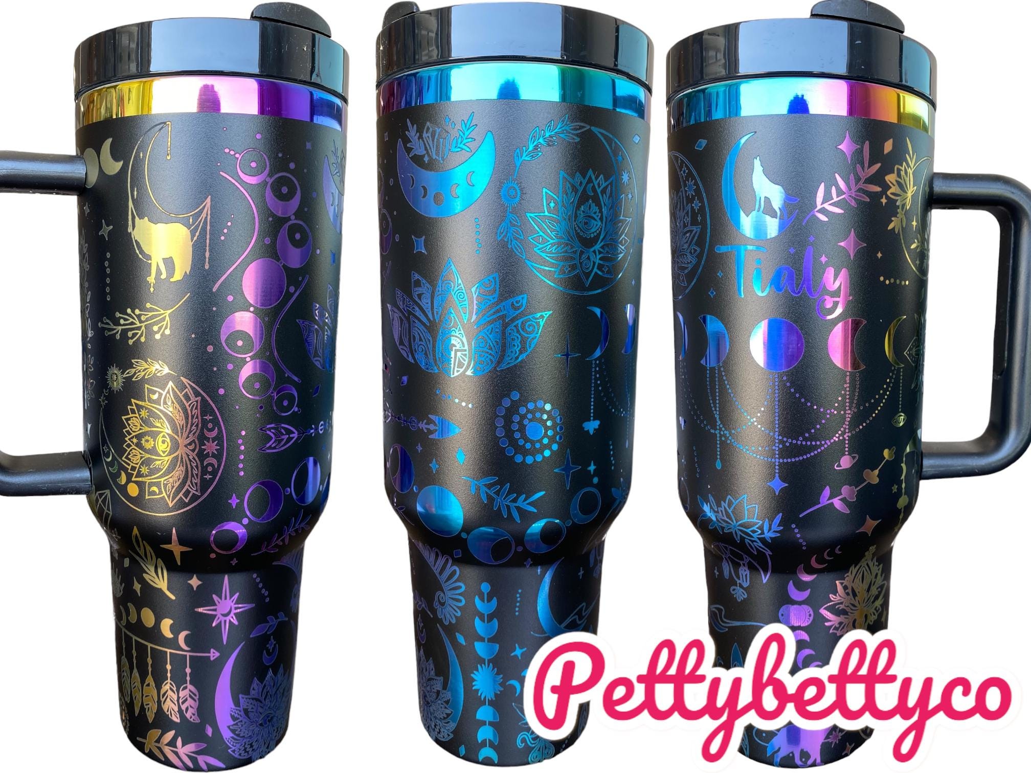 Celestial Wolf Tumbler - Wolf Tumbler - Witch Tumbler - Shifter Tumbler - Celestial engraved Tumbler - 40oz tumbler