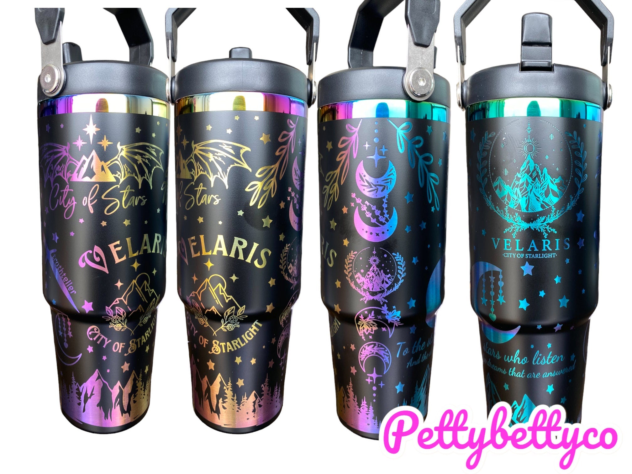 City of Starlight Tumbler - engraved tumbler - 40oz tumbler with handle - Velaris Tumbler - To the Stars who Listen