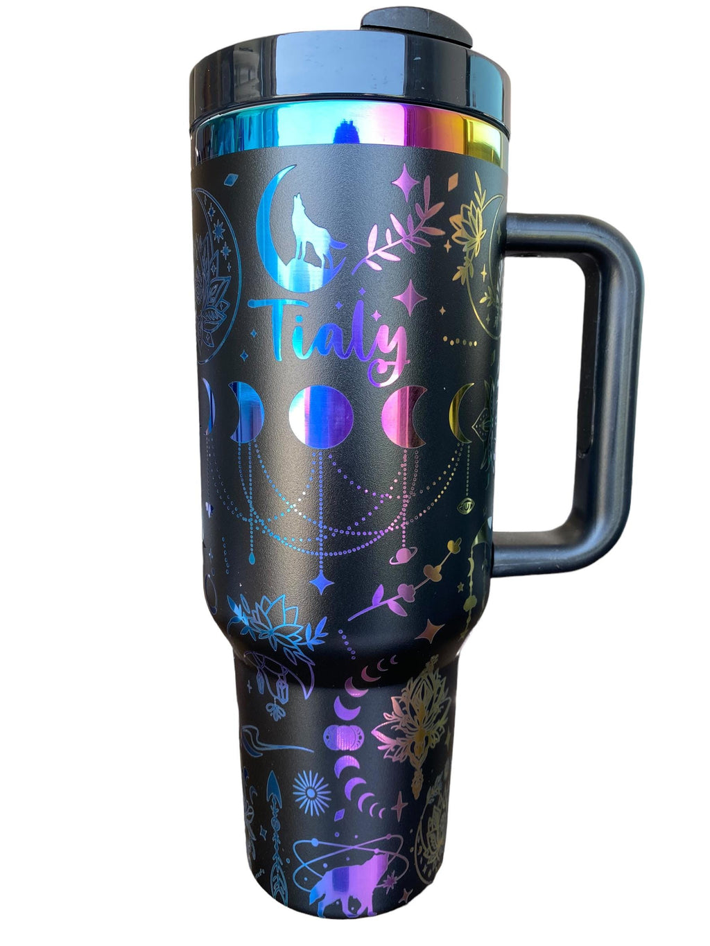 Celestial Wolf Tumbler - Wolf Tumbler - Witch Tumbler - Shifter Tumbler - Celestial engraved Tumbler - 40oz tumbler
