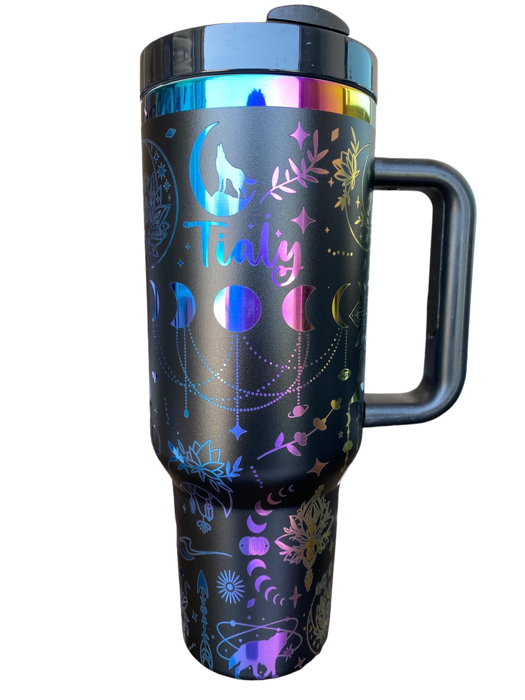 Celestial Wolf Tumbler - Wolf Tumbler - Witch Tumbler - Shifter Tumbler - Celestial engraved Tumbler - 40oz tumbler