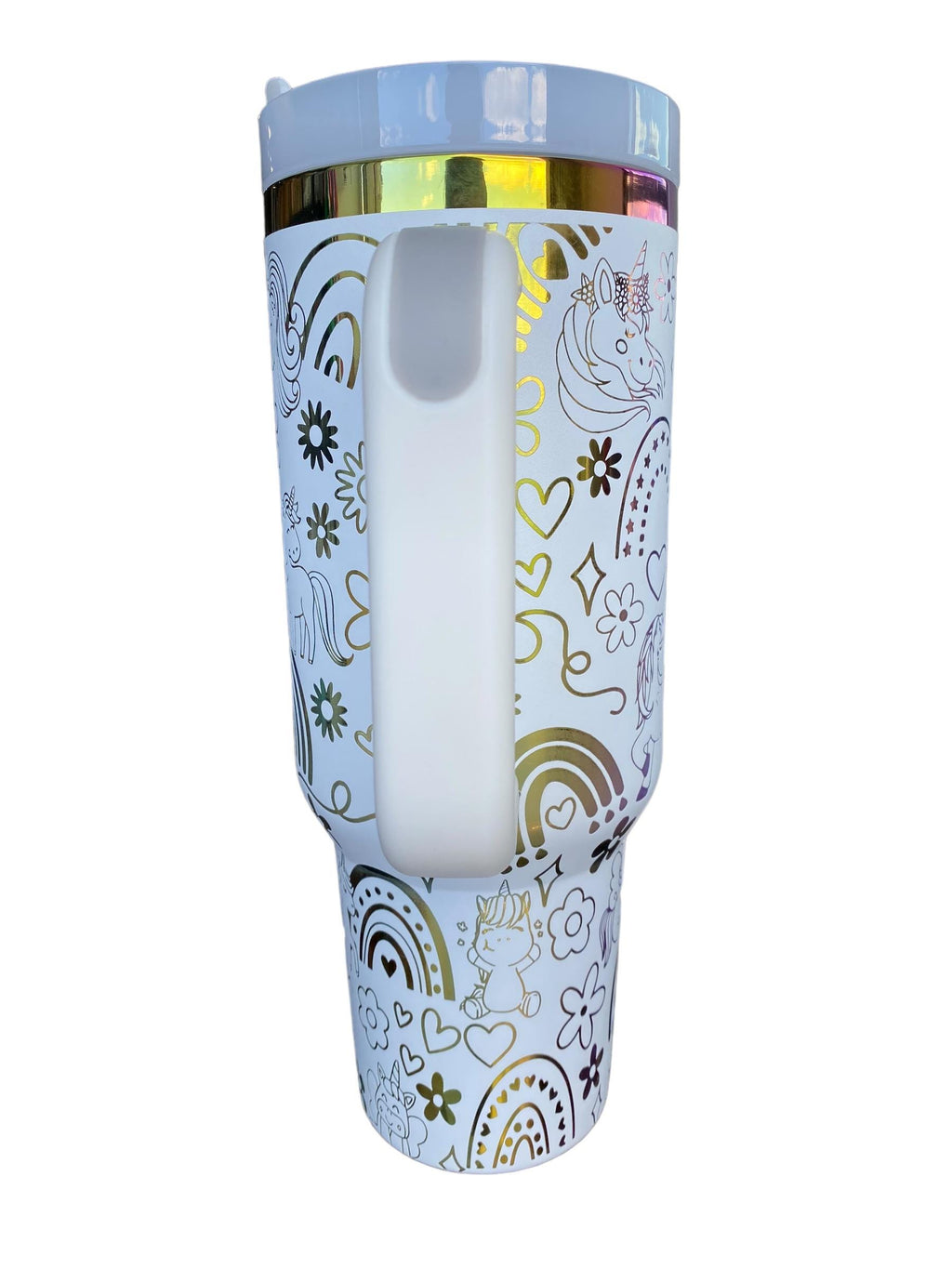 Unicorns and rainbows tumbler - 40oz Tumbler - Cute Unicorn Tumbler - Rainbow Love tumbler - engraved Tumbler - 40oz tumbler
