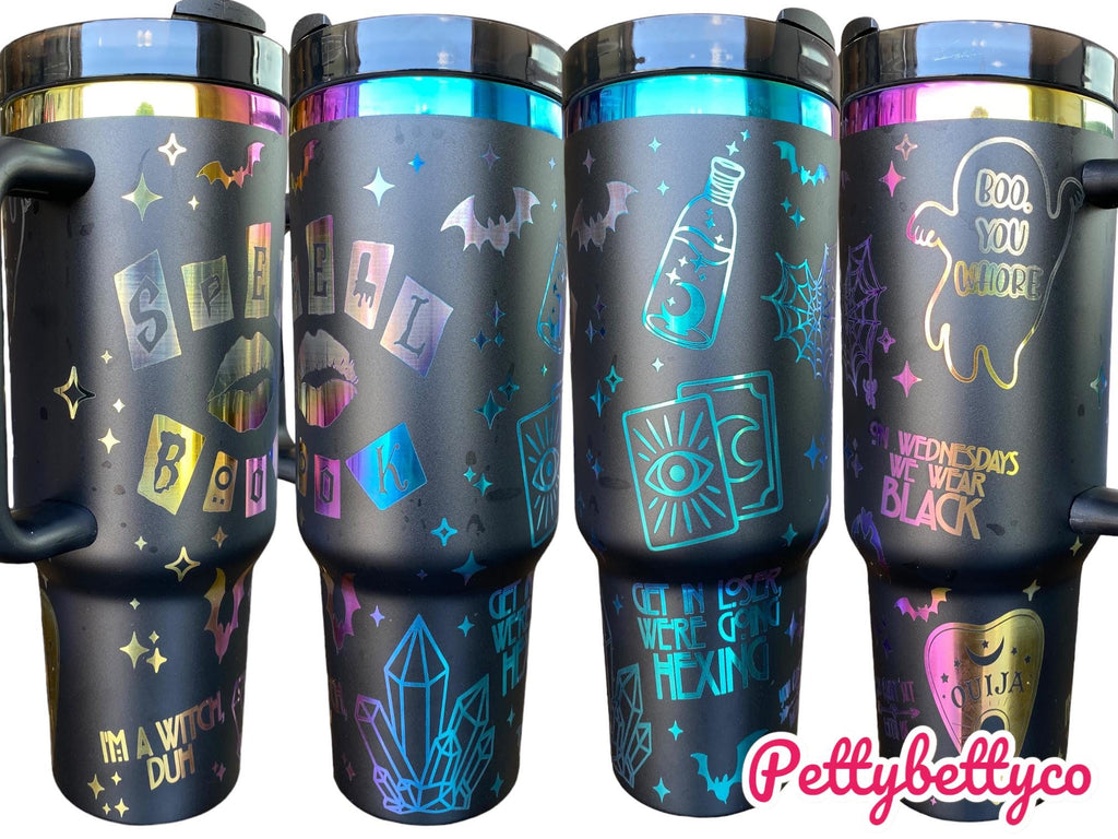 Spell Book Engraved Tumber- Witchy Tumbler - We're going Hexing Cup - Witch Tumbler - engraved Tumbler - 40oz tumbler