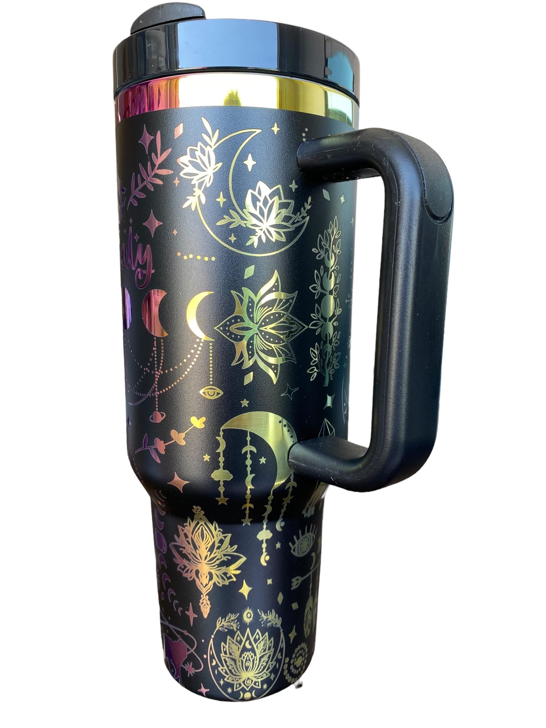 Celestial Wolf Tumbler - Wolf Tumbler - Witch Tumbler - Shifter Tumbler - Celestial engraved Tumbler - 40oz tumbler