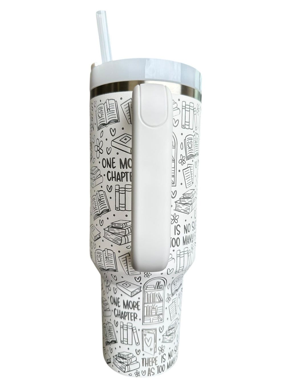 Reading is Dreaming With Your Eyes Open Engraved Cup - Book Community Custom Engraved Cup - 40oz tumbler with handle - Reading Theme Tumbler