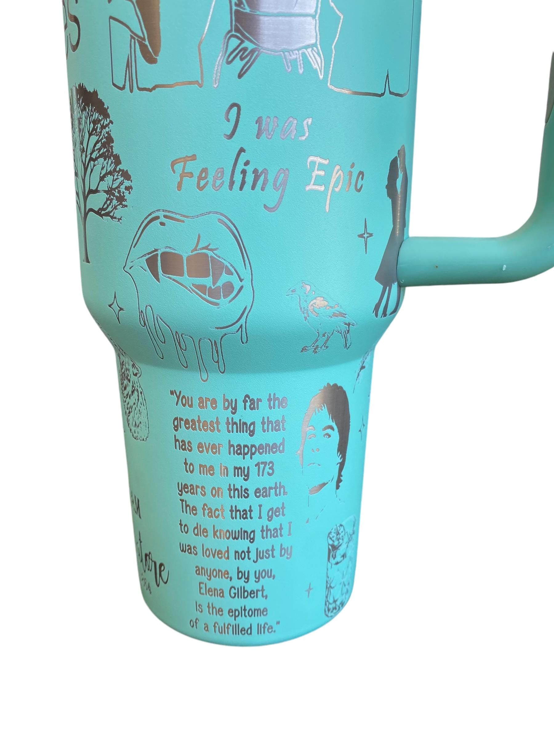 Vampire Series Cup - Book Custom Engraved Cup  - 40oz tumbler with handle - Reading Theme Tumbler