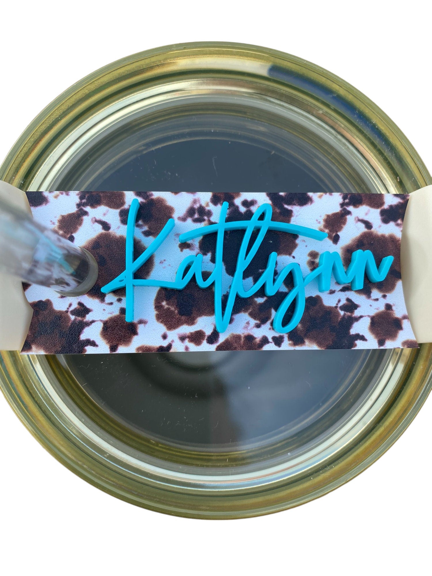Cowhide Print Tumbler  - engraved Country Tumbler - 40oz tumbler with handle - Cow Print Tumbler - Copper Cream Longhorn Cow