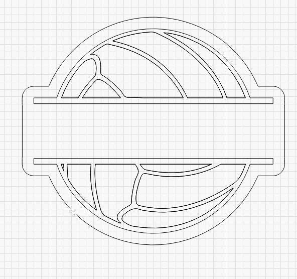 Volleyball Cheerstick SVG - Image Used to Cut Wooden Cut out for Volleyball Cheer Stick