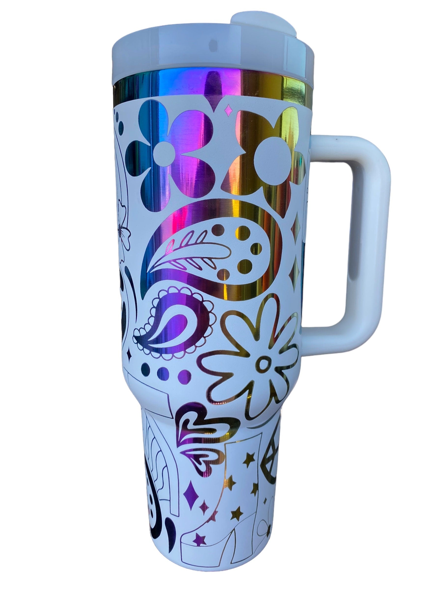 Peace and Love Tumbler - 70oz Tumbler - Hippy Tumbler - Rainbow Love tumbler - engraved Tumbler - 40oz tumbler