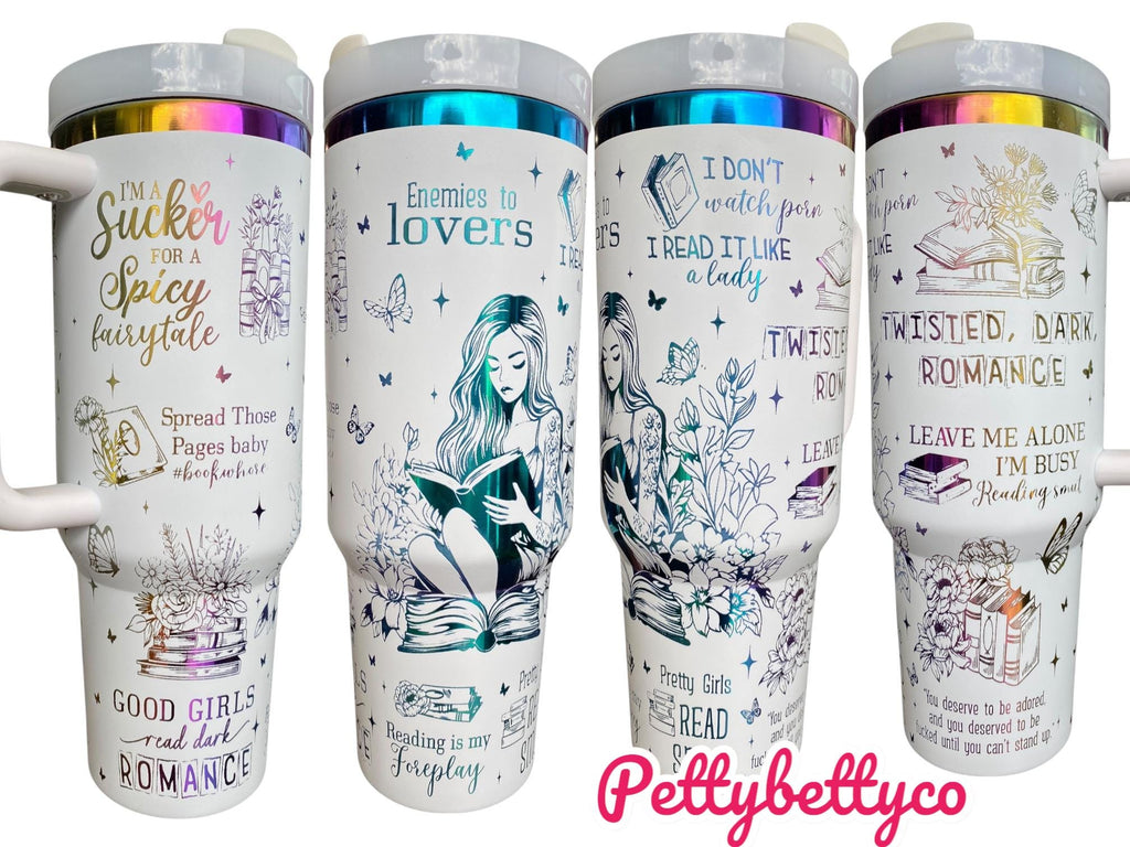 Spicy fairy Tale Tumbler - Dark Romance Reader Tumbler -  Engraved Cup - Custom Engraved Cup   40oz tumbler with handle - Romance Book Theme