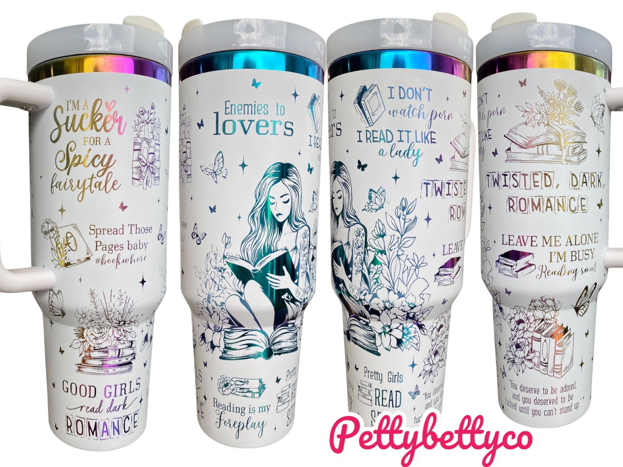 Spicy fairy Tale Tumbler - Dark Romance Reader Tumbler -  Engraved Cup - Custom Engraved Cup   40oz tumbler with handle - Romance Book Theme