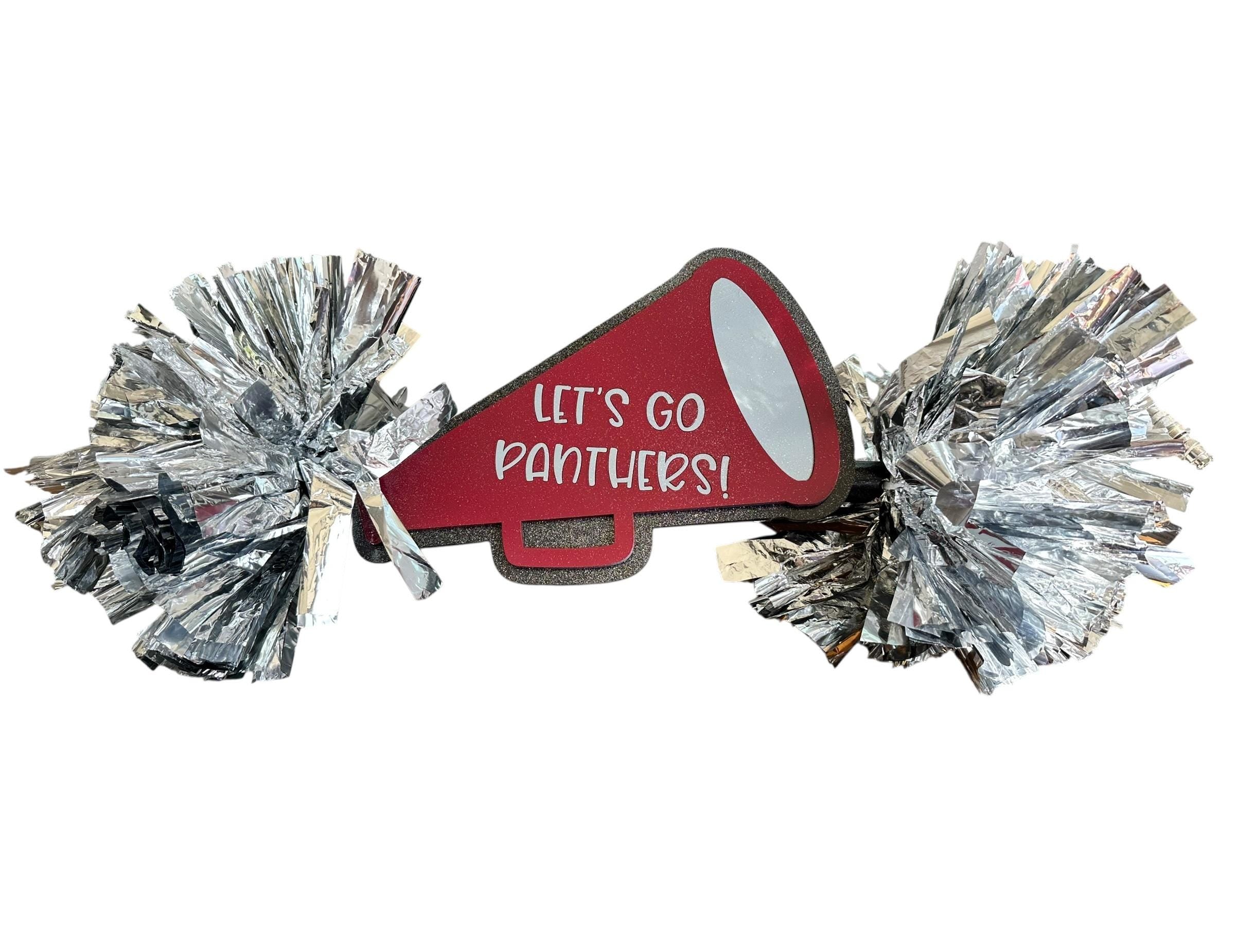Cheerleading Custom CheerStick - Game Day Signs - Megaphone CheerStick - Personalized Name Cheer Sign - School Spirit Sign - Pom Poms
