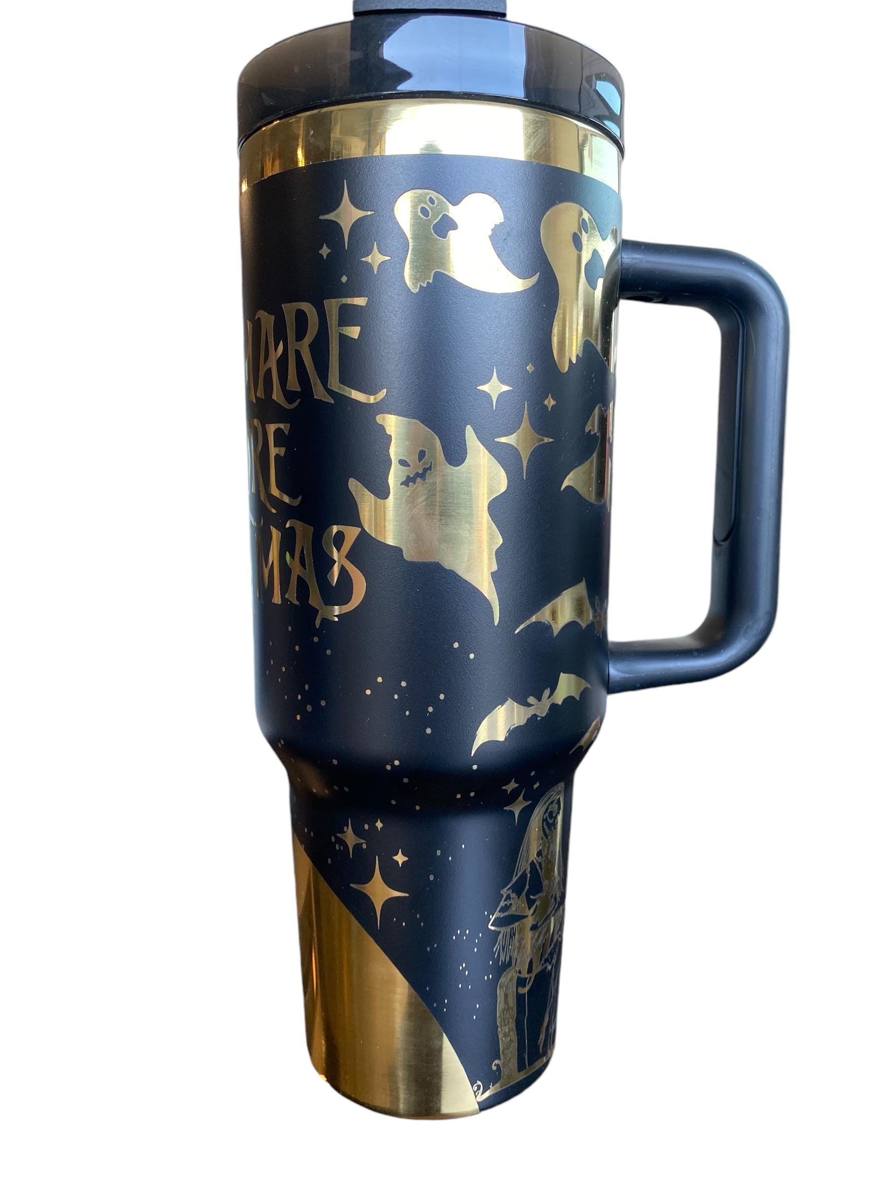Halloween XMas Cup - Spooky Season Tumbler - Ghosts and Ghouls Halloween Engraved Tumbler - 40oz Engraved Tumbler  - Skeleton Tumbler