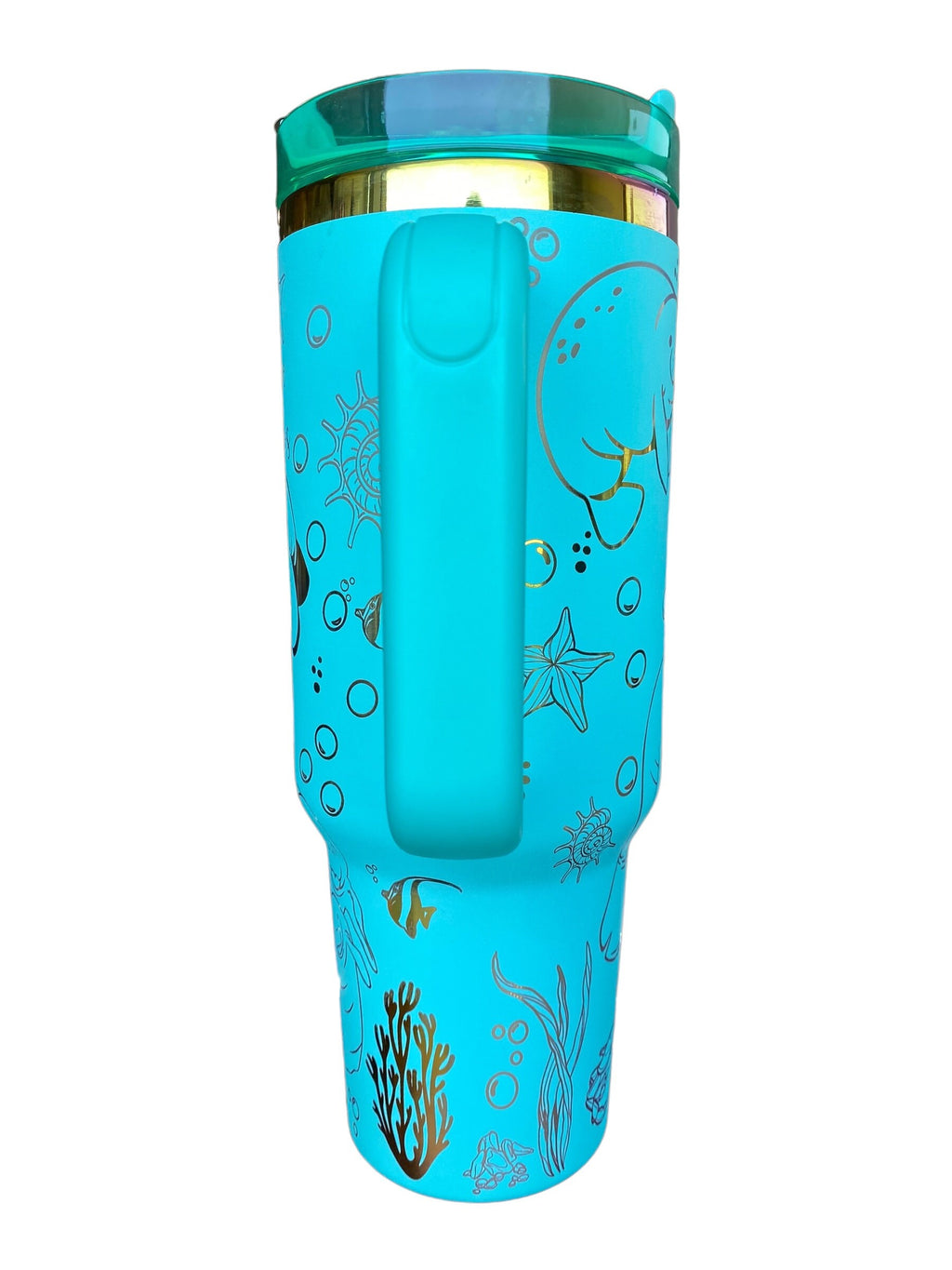 Save The Manatees Tumbler - engraved Manatee Tumbler - 40oz tumbler with handle - Sea Cow Gift Tumbler - Just a Girl Who Loves Manatees