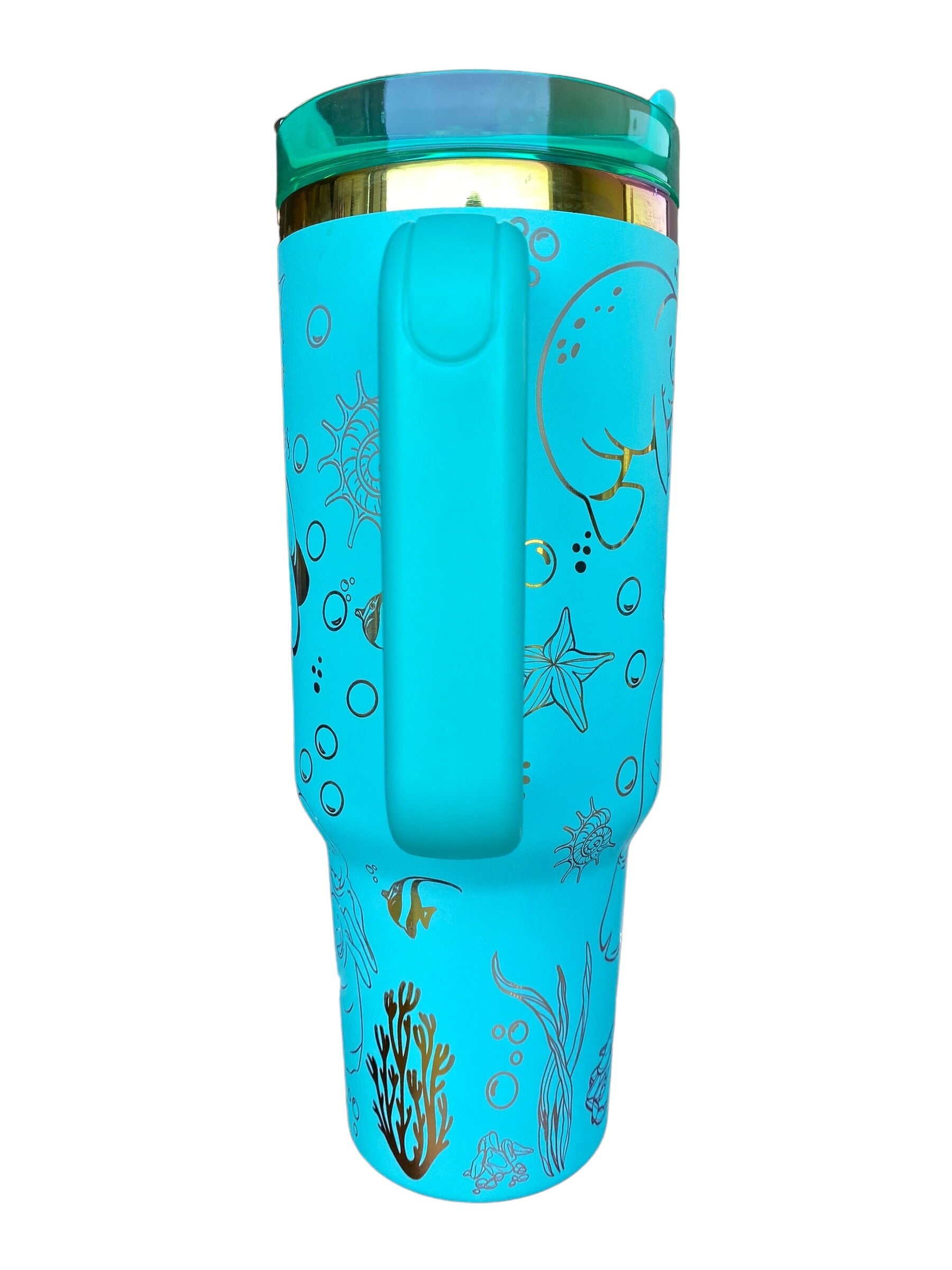 Save The Manatees Tumbler - engraved Manatee Tumbler - 40oz tumbler with handle - Sea Cow Gift Tumbler - Just a Girl Who Loves Manatees