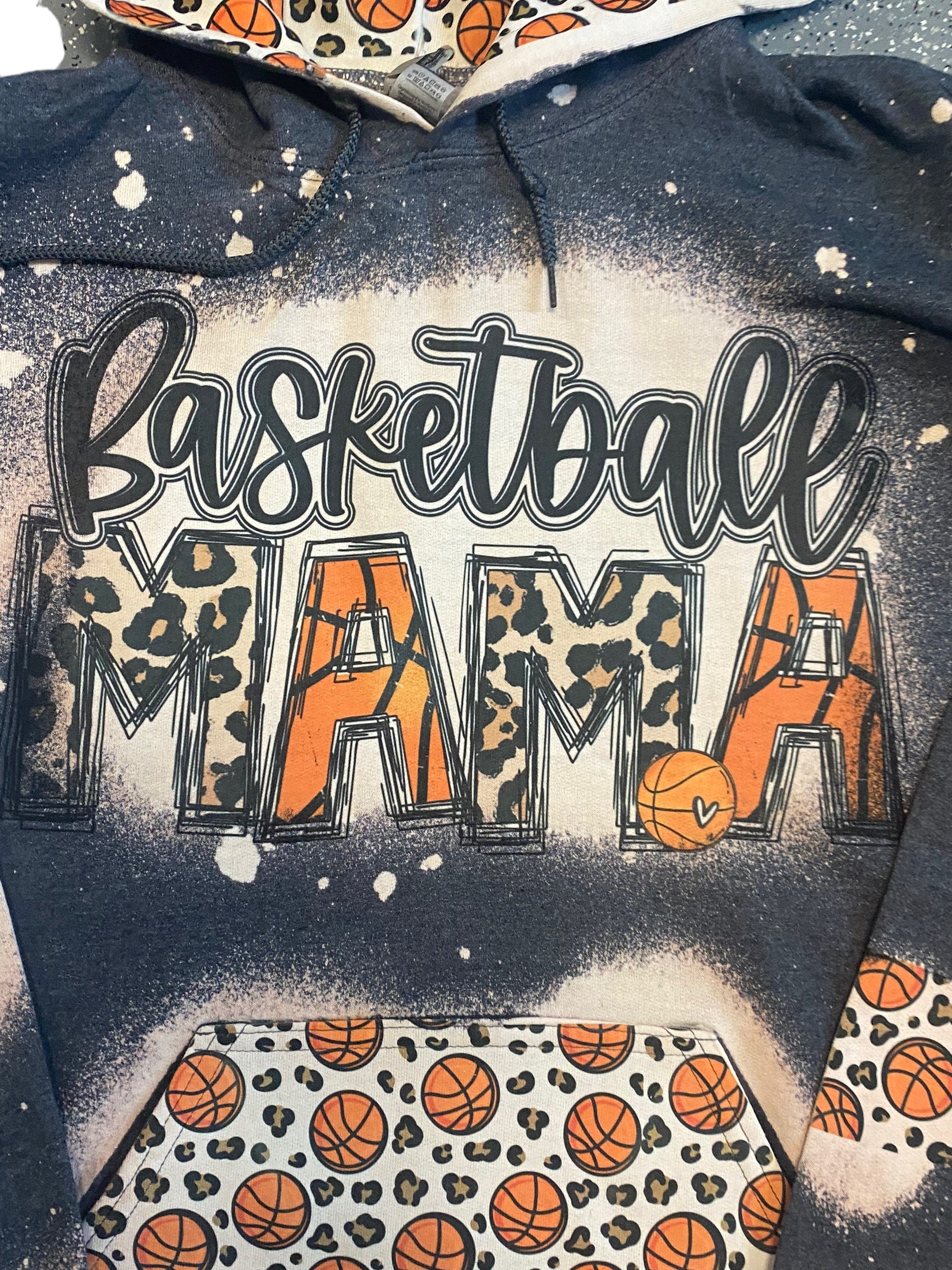 Basketball Mama Hoodie - Custom Basketball Bleached Hoodie - Basketball Mama Shirt - Custom Sport Hoodie
