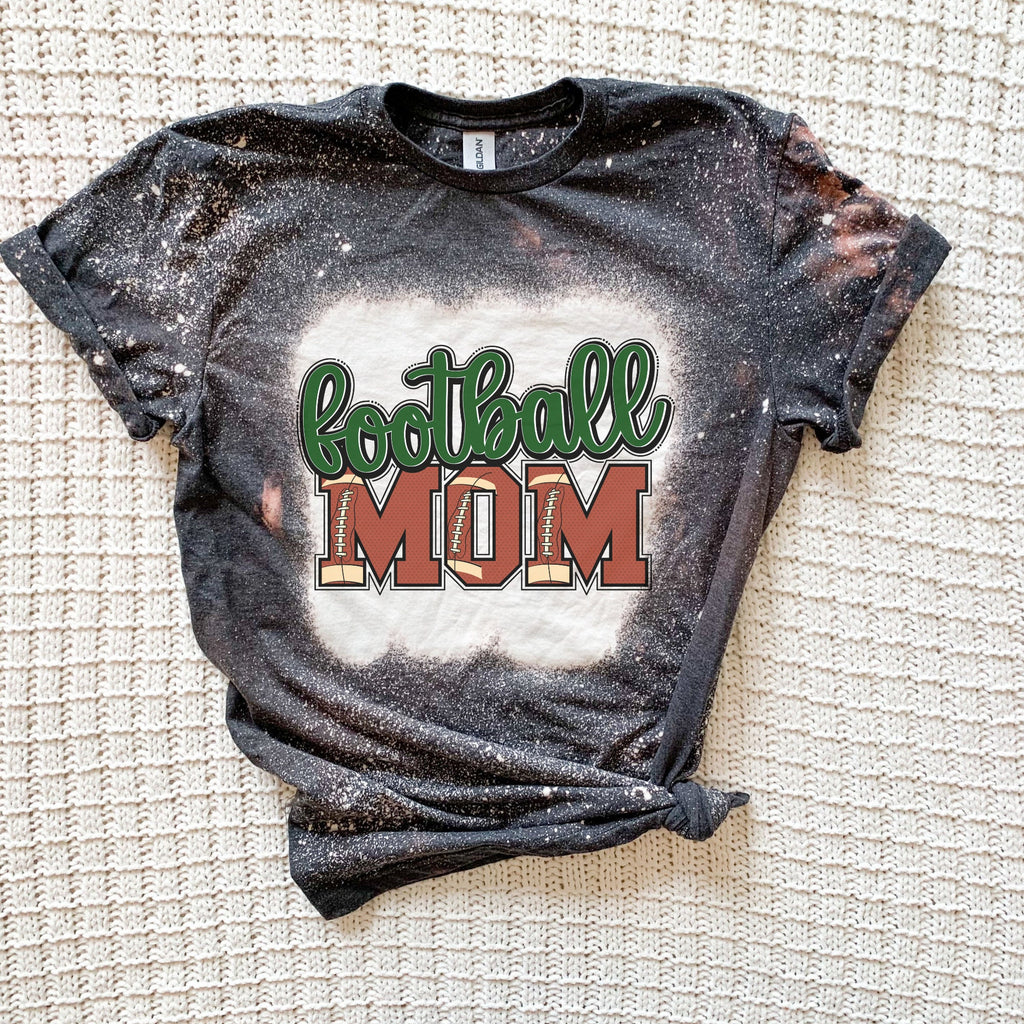 Football Mom Shirt - Football Shirt- Bleached Sports Shirt - Leopard Football Shirt - Football Shirt - Bleached Tee