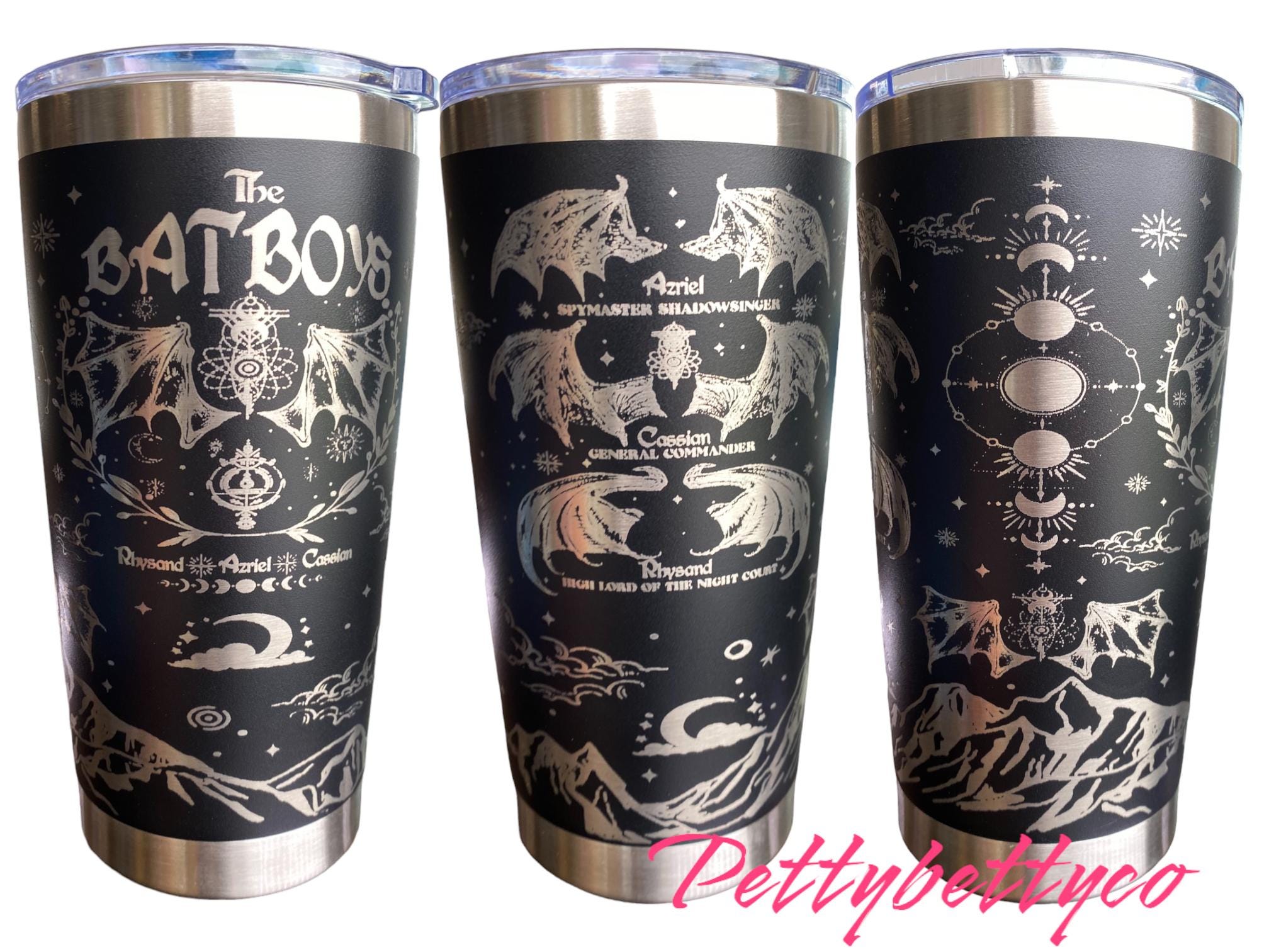 Bat Boys Tumbler - Wing Span Tumbler - engraved ACOTAR tumbler - High Lord Of the Night Court - Velaris Tumbler -Rhysand Azriel Cassian cup