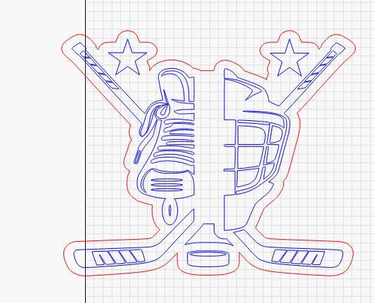 Hockey Cheerstick SVG - Image Used to Cut Wooden Cut out for Hockey Cheer Stick