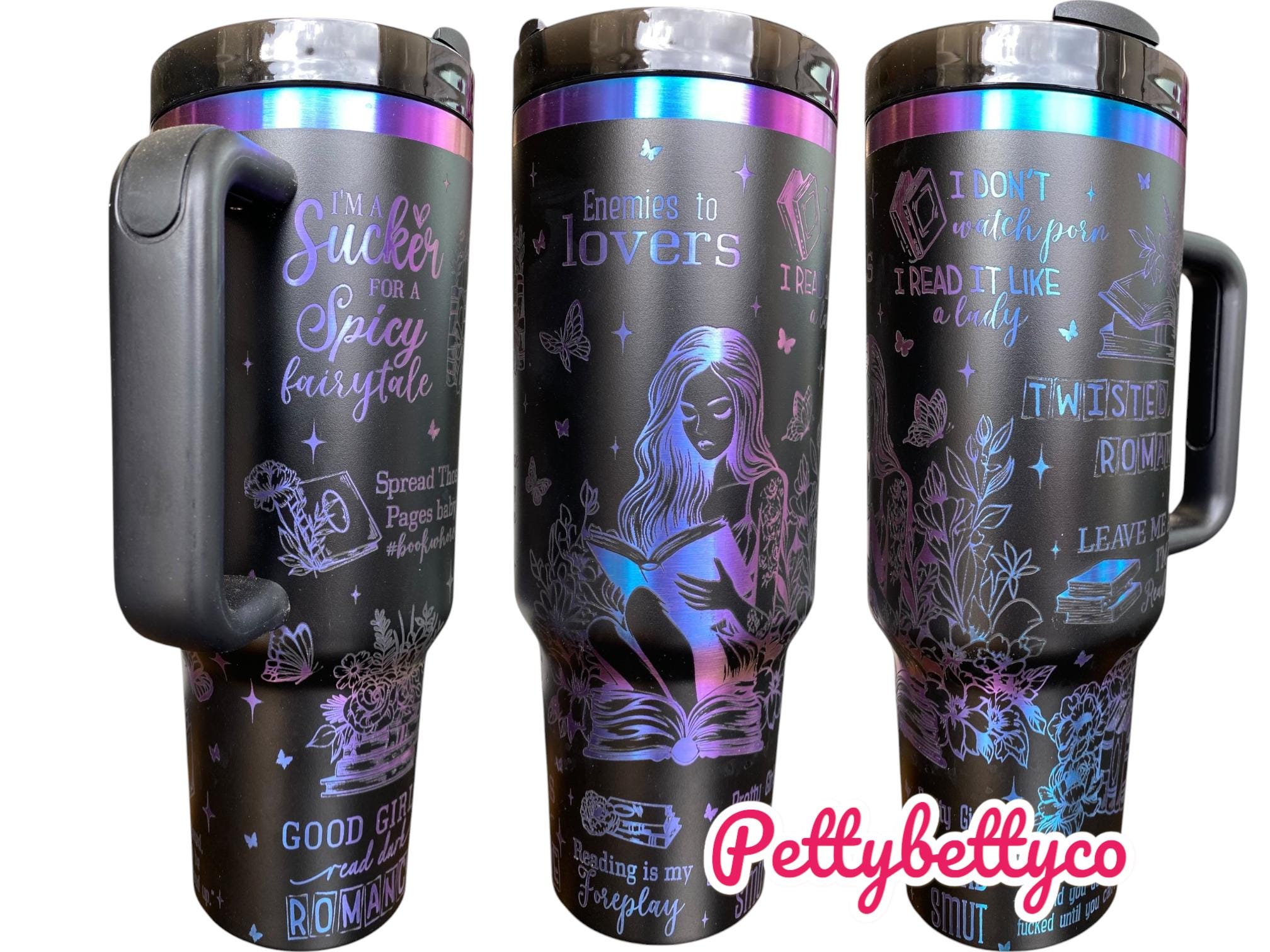 Spicy fairy Tale Tumbler - Dark Romance Reader Tumbler -  Engraved Cup - Custom Engraved Cup   40oz tumbler with handle - Romance Book Theme