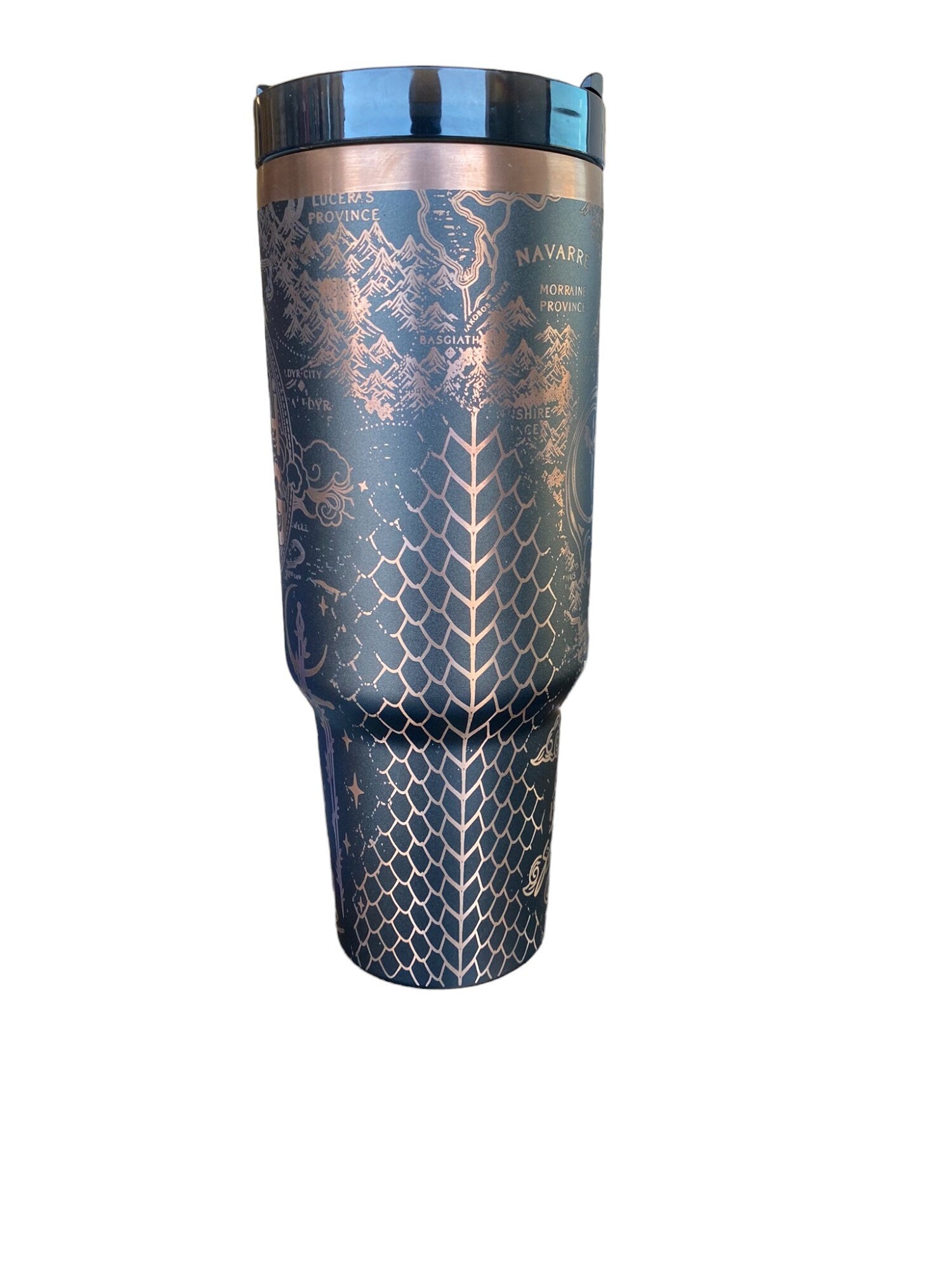 Dragon Book Engraved Tumbler - In My Dragon Era - Booktok Engraved Cup - Custom Engraved Cup  - 40oz tumbler with handle -Book Theme Tumbler