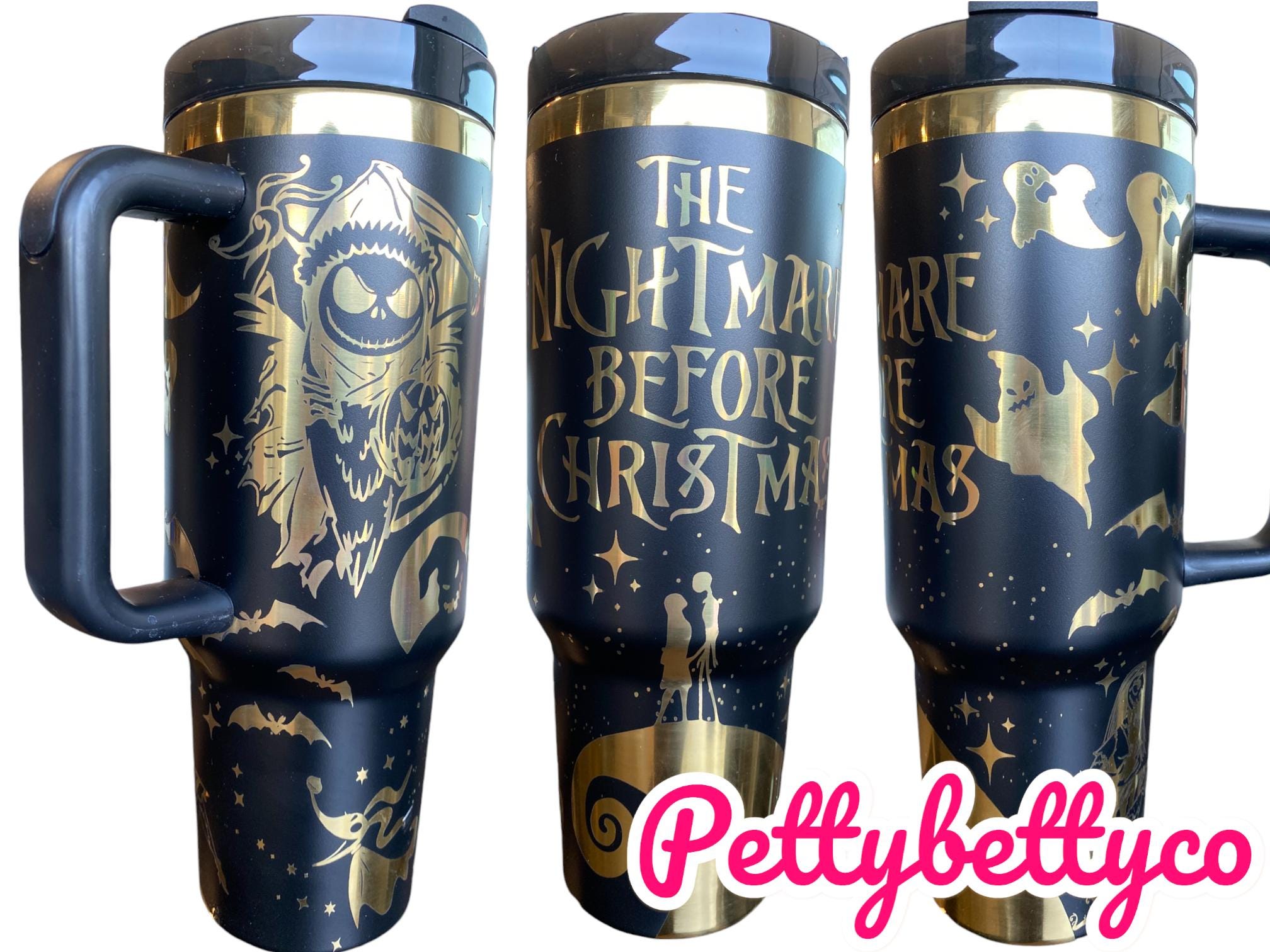 Halloween XMas Cup - Spooky Season Tumbler - Ghosts and Ghouls Halloween Engraved Tumbler - 40oz Engraved Tumbler  - Skeleton Tumbler