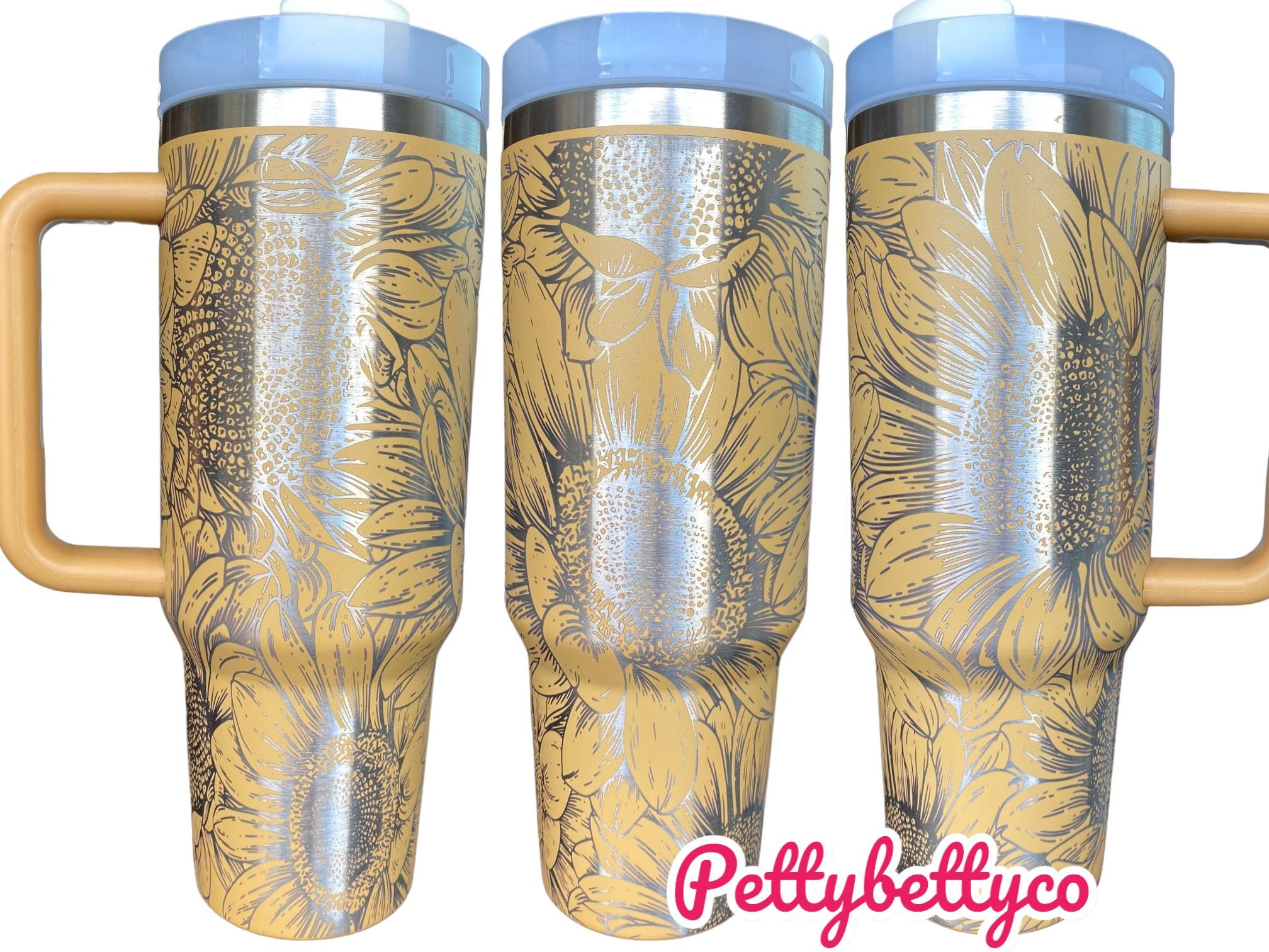 Sunflower tumbler - Yellow Sunflower Cup - Engraved Floral Tumbler - Sun Flower Tumbler - engraved Tumbler - 40oz tumbler