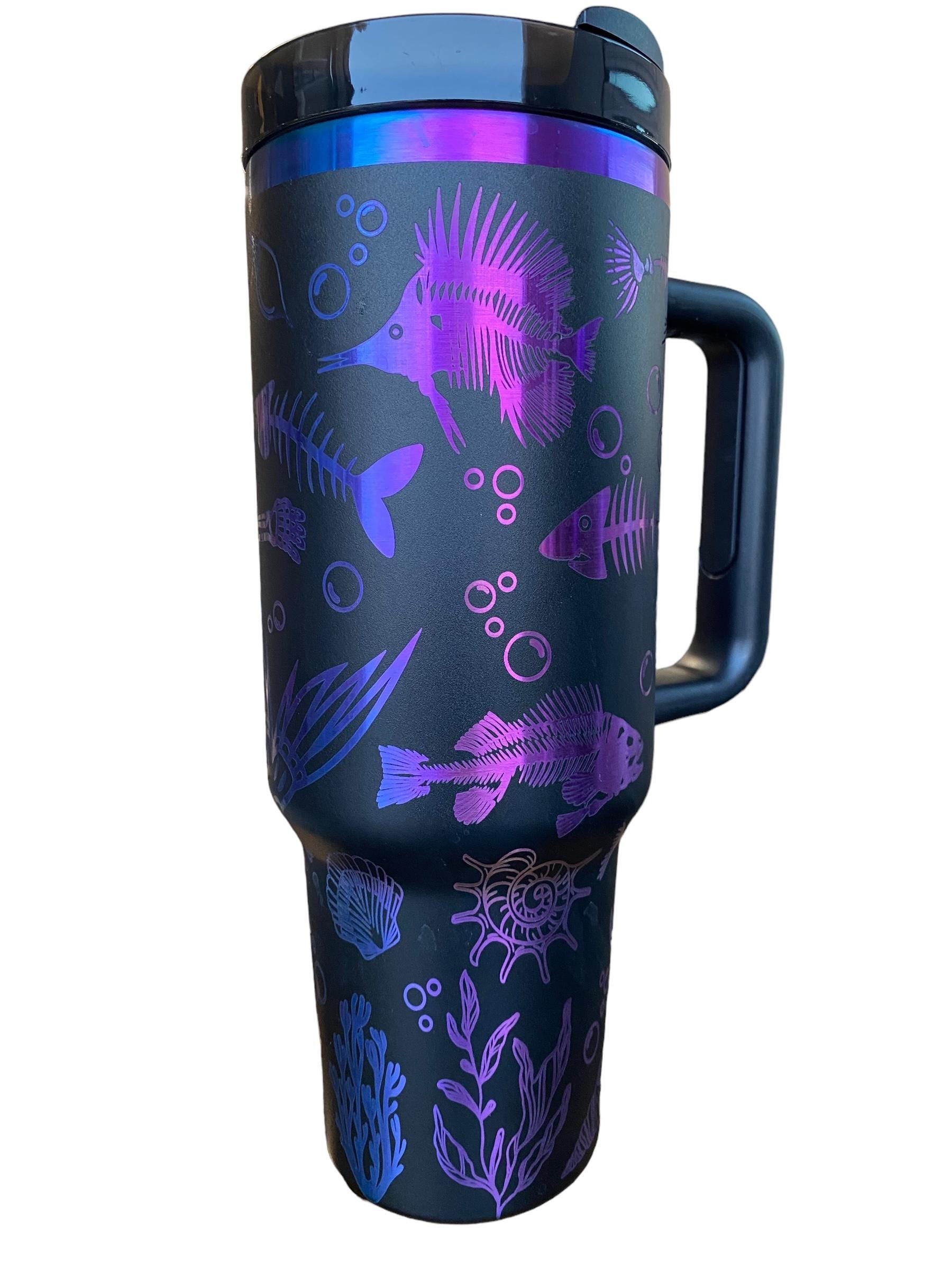 Undead Mermaid Tumbler - Mermaid Skeleton Engraved Tumbler - 40oz Engraved Tumbler - Halloween Cup - Skeli Tumbler