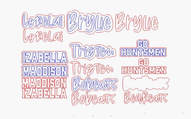 Custom text Cut File - Custom SVG for Cheerstick Name - Choose font- Digital Download