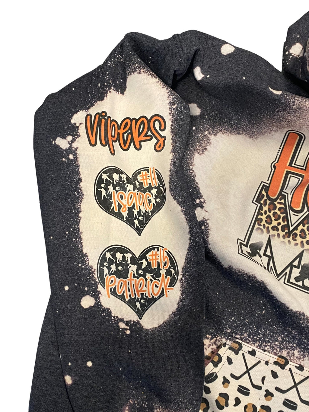 Hockey Mom Bleached Hoodie - Custom Color Hockey hoodie -Hockey Mom Sweatshirt, Bleached Sweatshirt, Hockey Mom Shirt Personalized Hockey