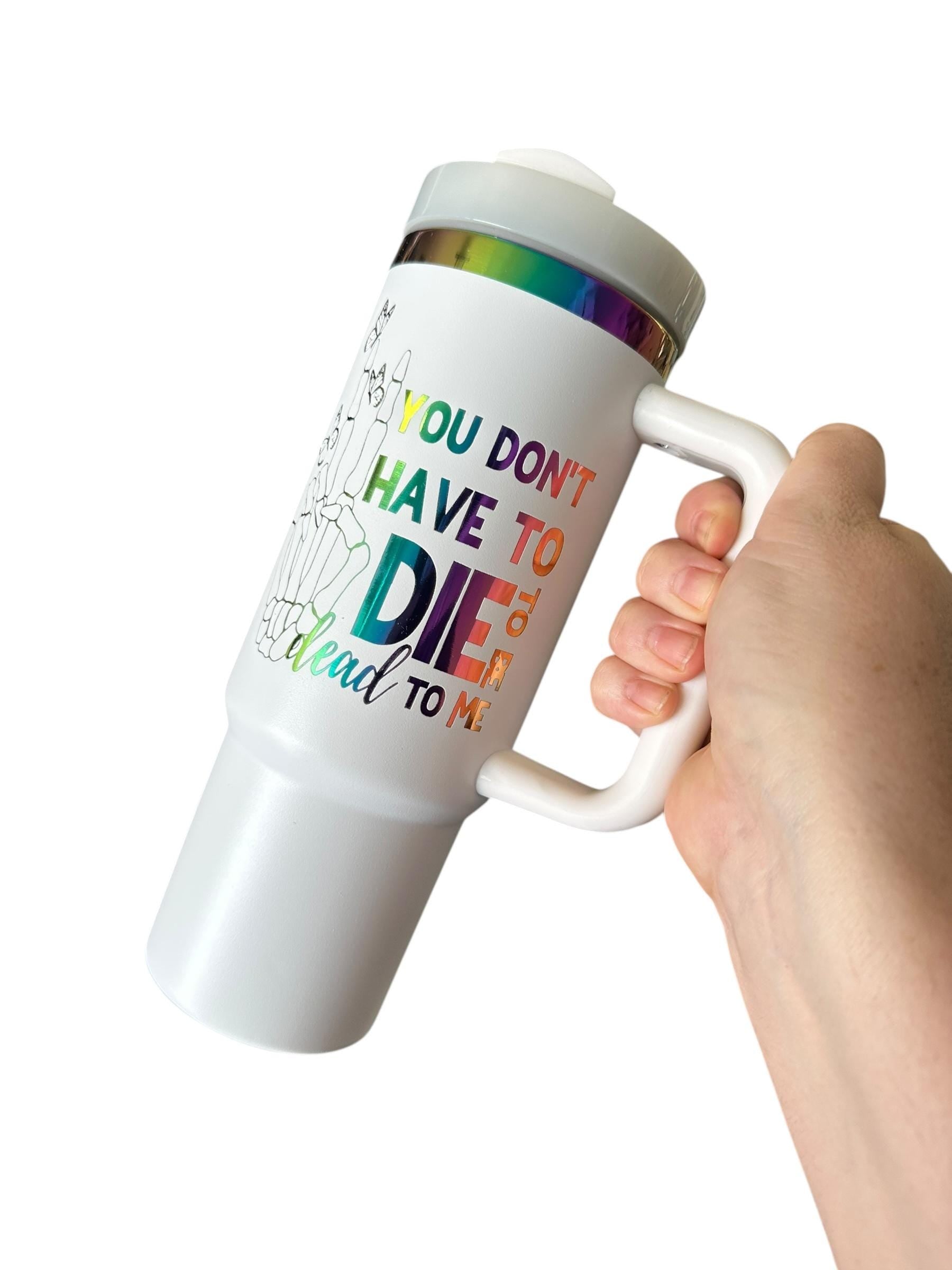 You Don't Have To Die To Be Dead To Me Tumbler | Sassy Quote Tumbler | Skeleton Peace Sign | Butterfly Tumbler | Sarcastic Gift | Attitude