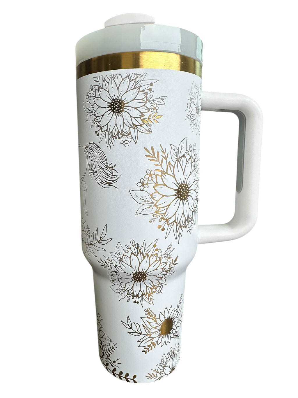 Floral Horse tumbler -  Western Engraved Tumbler  - Horse Lover engraved Country Tumbler - 40oz tumbler with handle - Horse Riding Gift