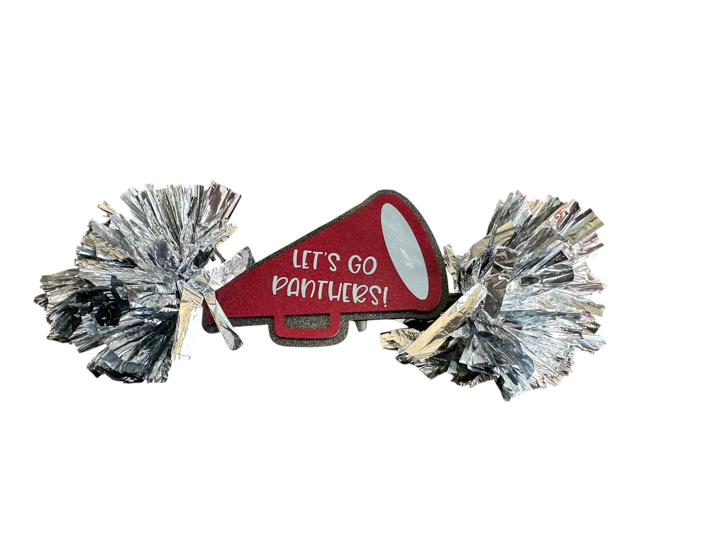 Cheerleading Custom CheerStick - Game Day Signs - Megaphone CheerStick - Personalized Name Cheer Sign - School Spirit Sign - Pom Poms