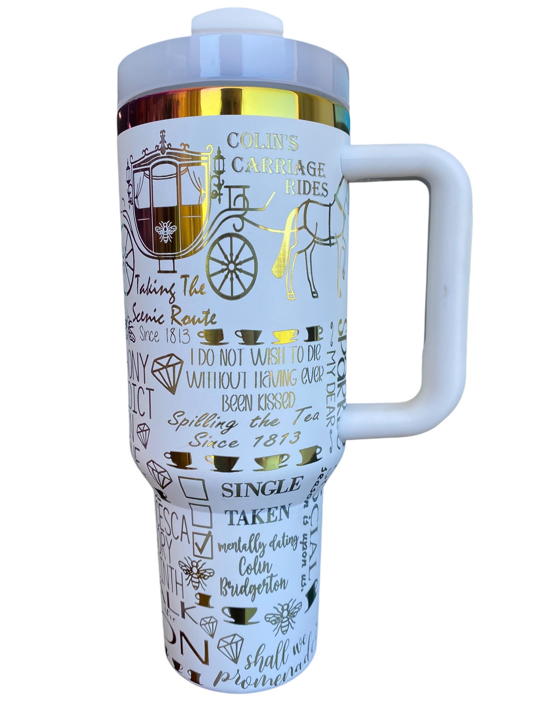 Collins Carriage Ride Tumbler - Talk of the Ton Tumbler - engraved Tumbler - 40oz tumbler with handle